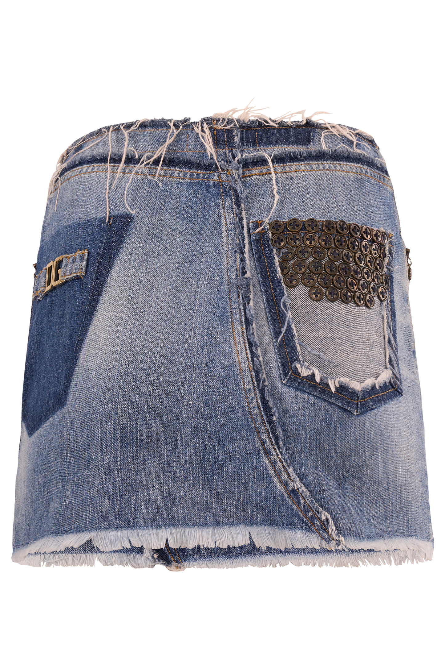 Vintage 2000's Dolce&Gabbana Studded Denim Mini Skirt