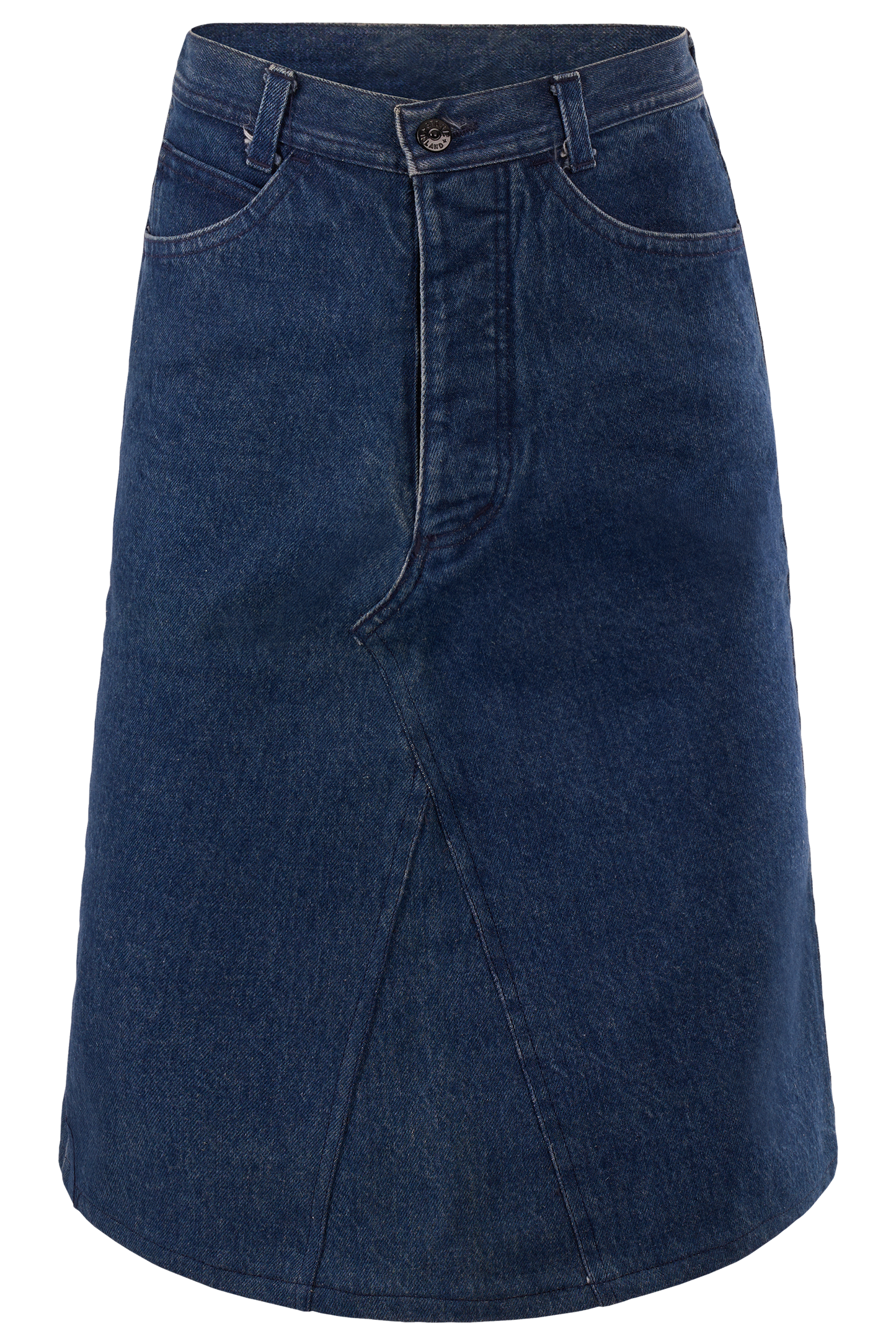 Vintage 1980's Stone Island Reworked Denim Skirt