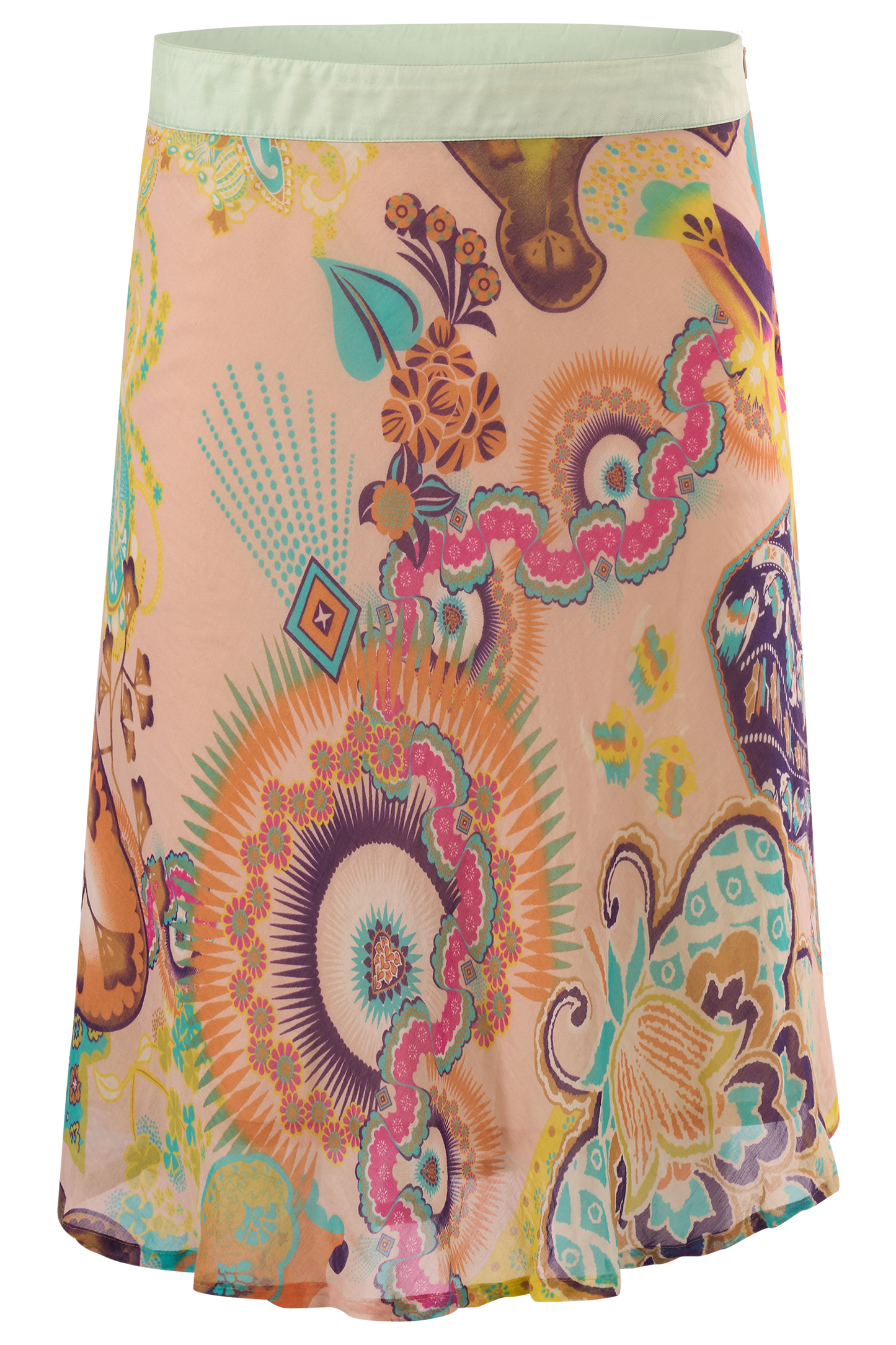 Vintage Christian Lacroix Silk Chiffon Low Rise Print Skirt