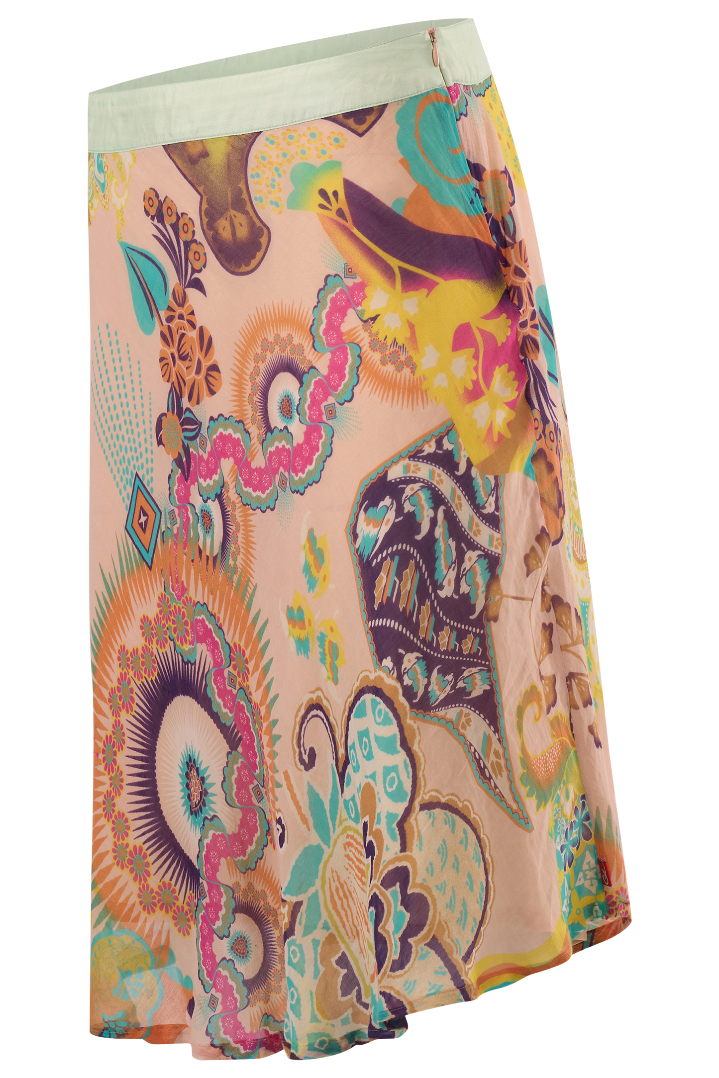 Vintage Christian Lacroix Silk Chiffon Low Rise Print Skirt