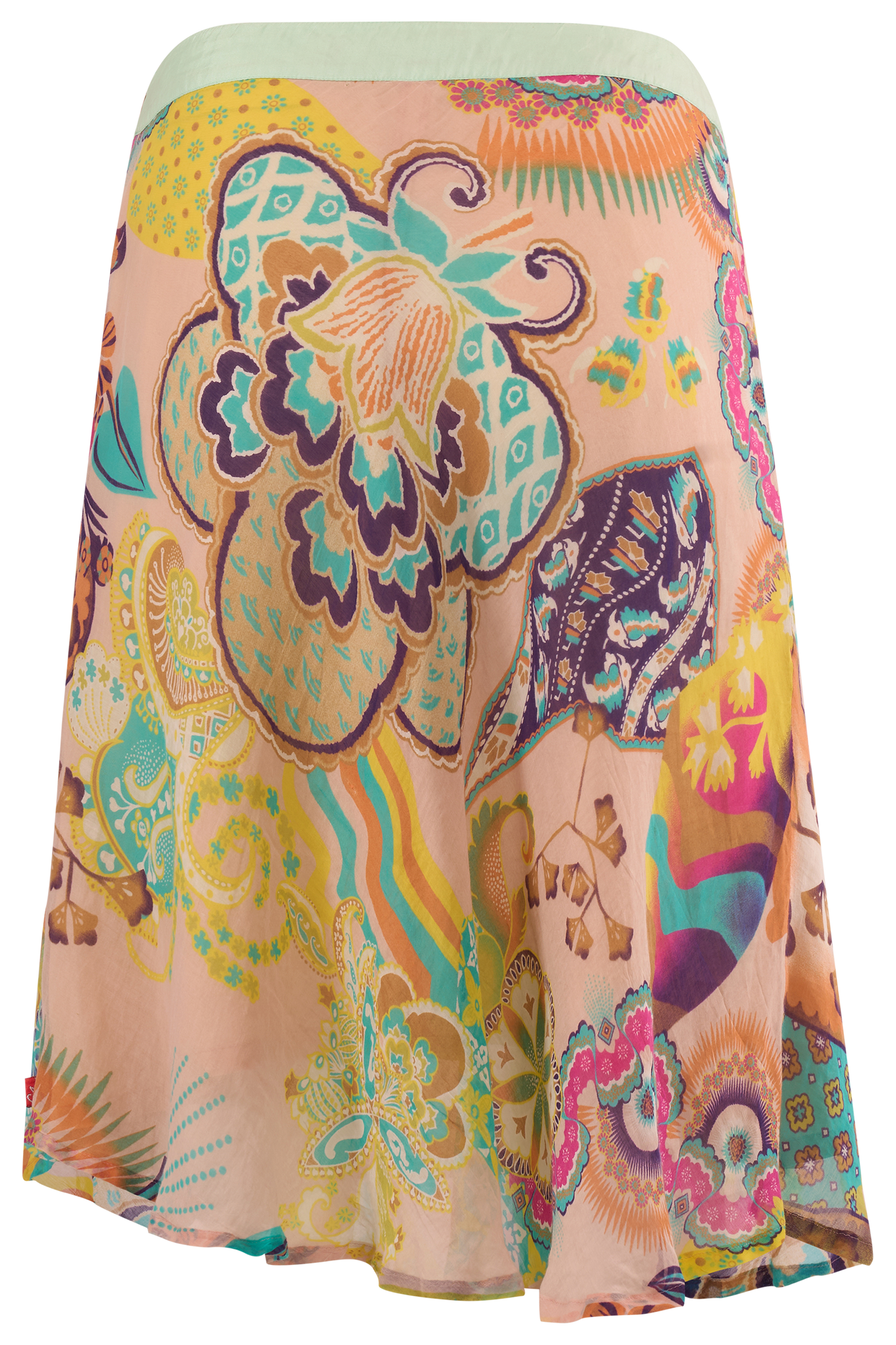 Vintage Christian Lacroix Silk Chiffon Low Rise Print Skirt