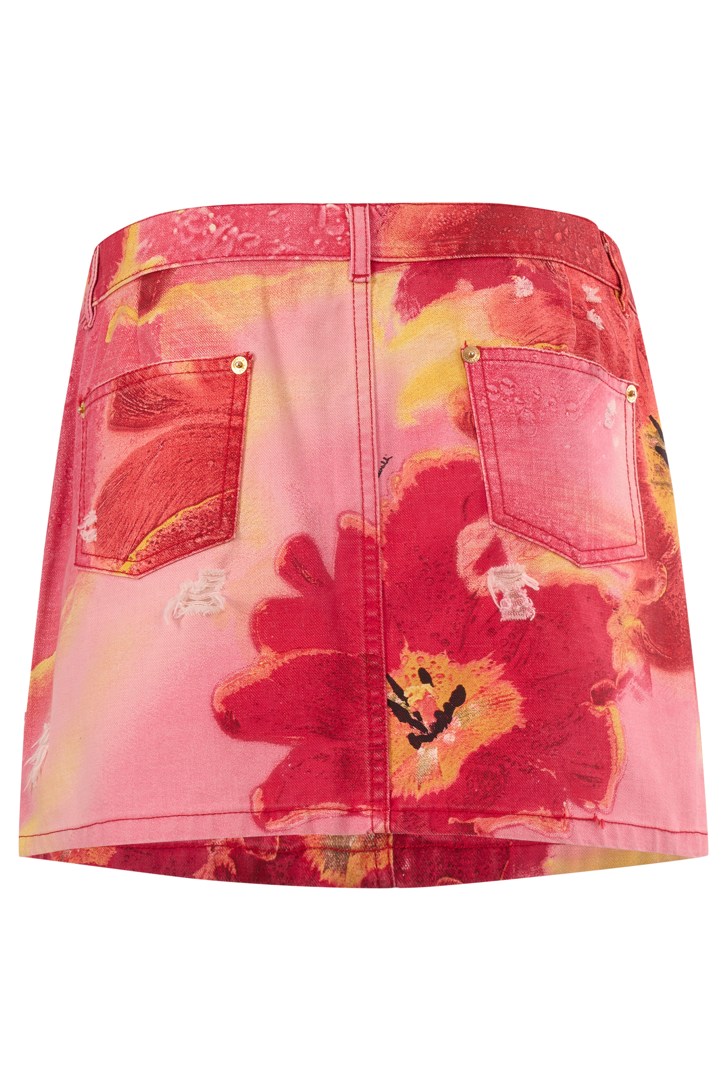 Vintage Roberto Cavalli S/S 2004 Floral Denim Skirt