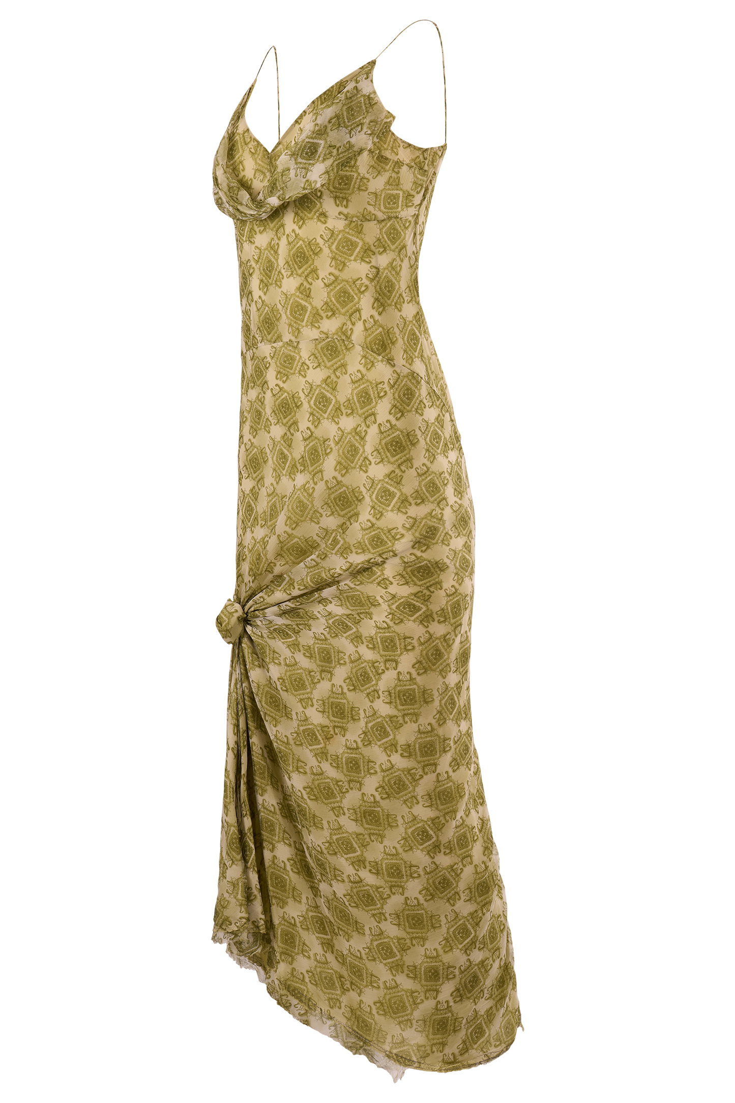 Vintage Ermanno Scervino Green Silk Print Dress