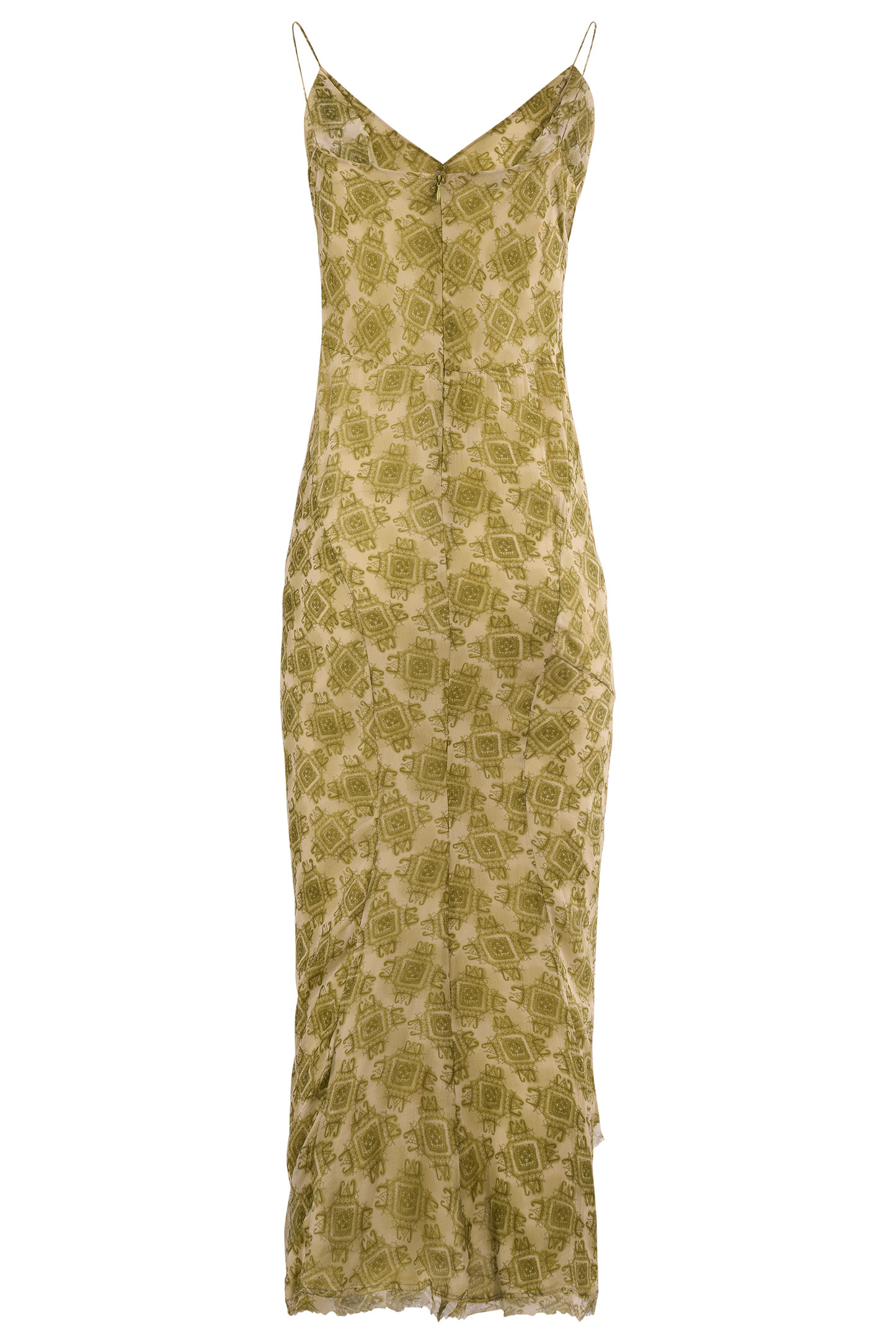 Vintage Ermanno Scervino Green Silk Print Dress