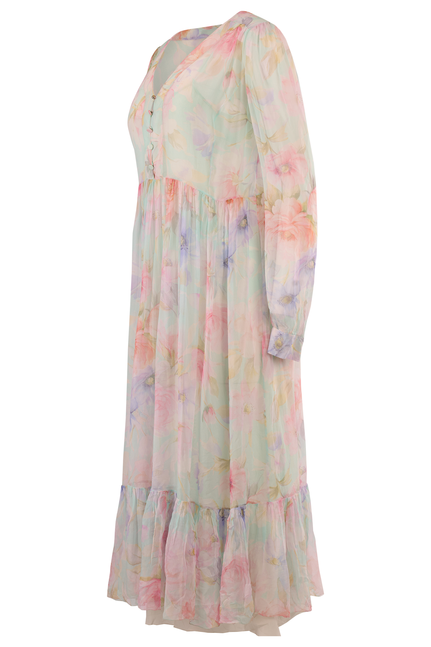 Vintage Blumarine Long Sleeves Floral Sheer Dress