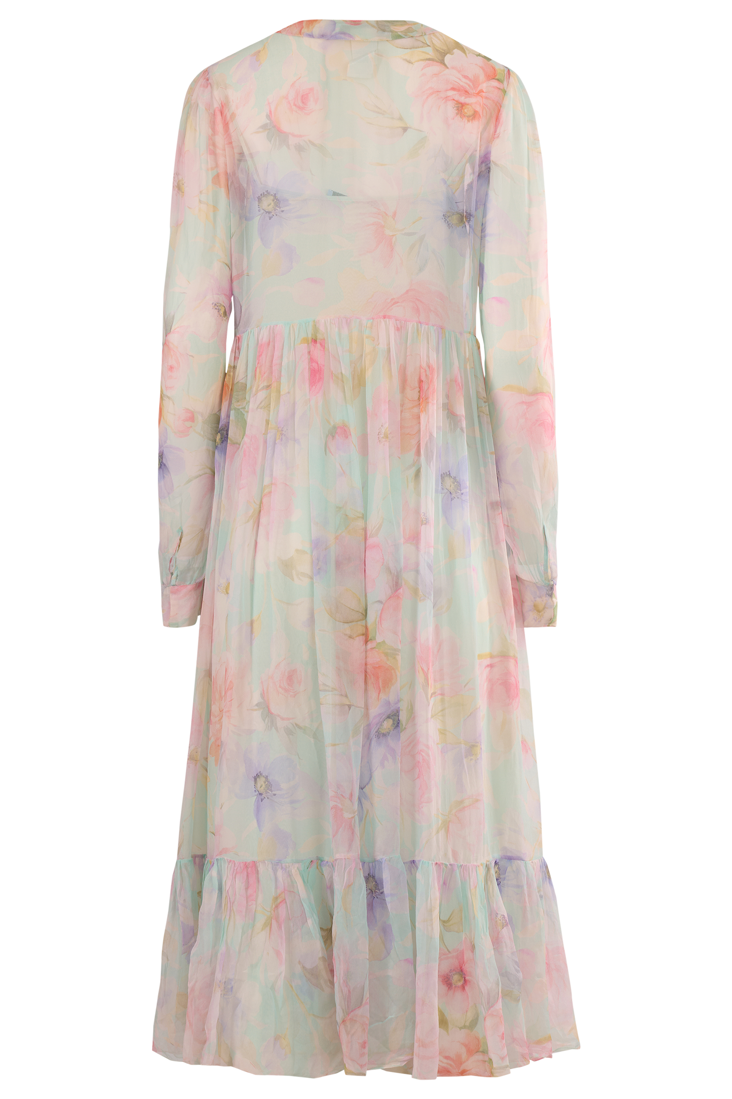 Vintage Blumarine Long Sleeves Floral Sheer Dress