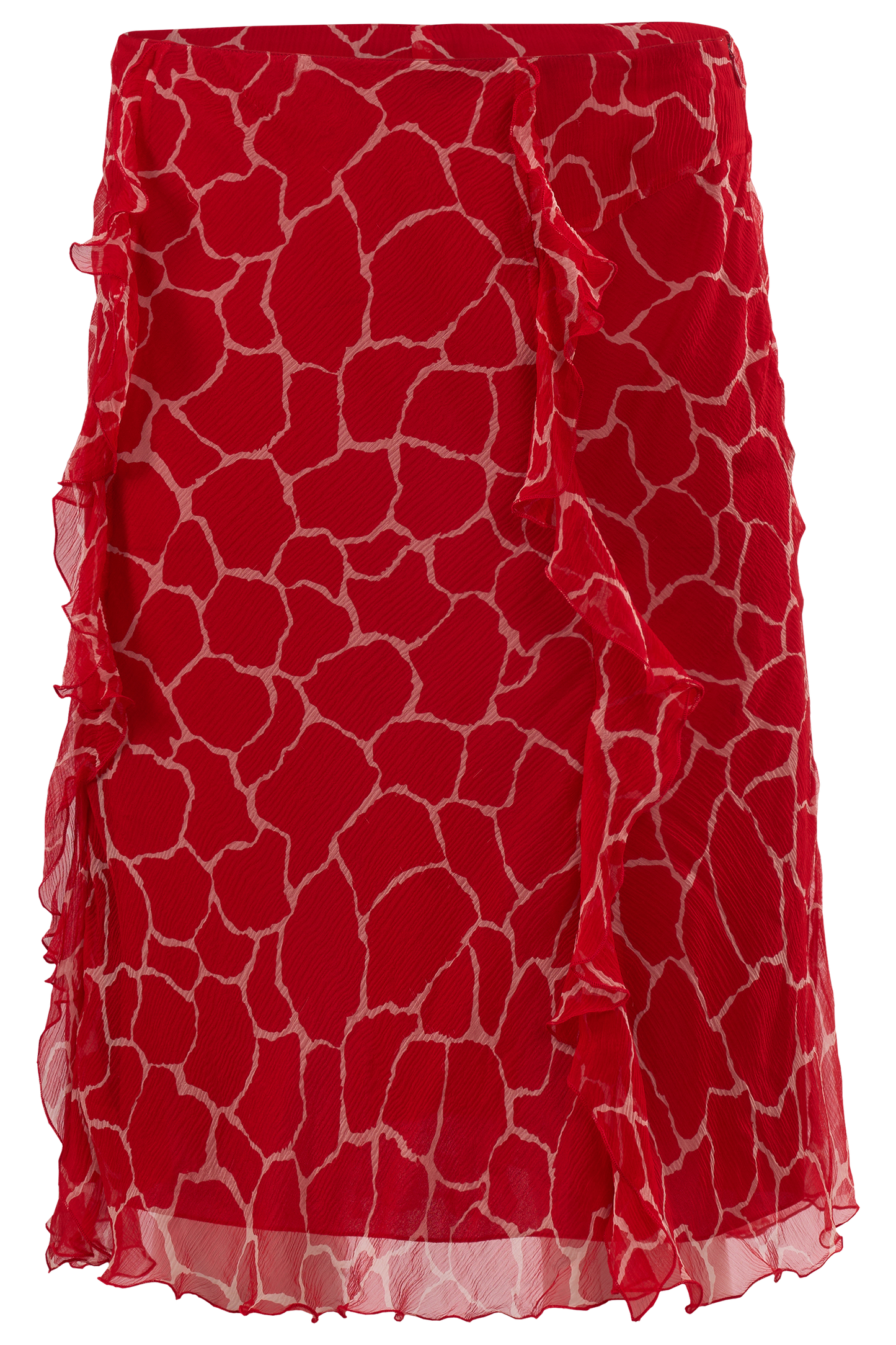 Vintage 2000's Blumarine Red Silk Print Skirt