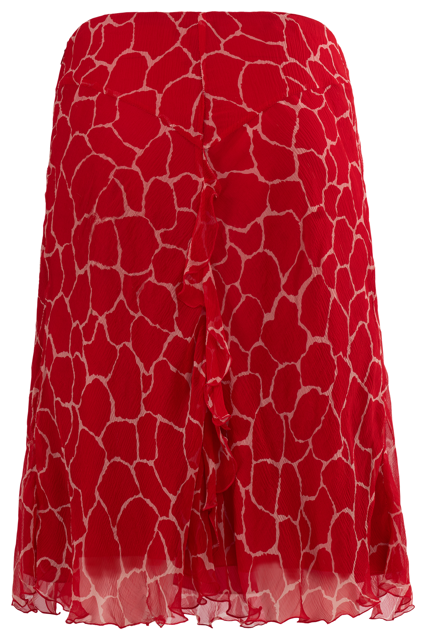 Vintage 2000's Blumarine Red Silk Print Skirt