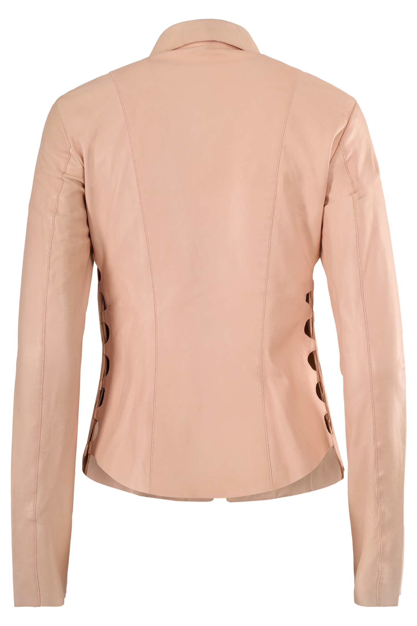 Vintage Roberto Cavalli 2000's Nude Pink Leather Shirt