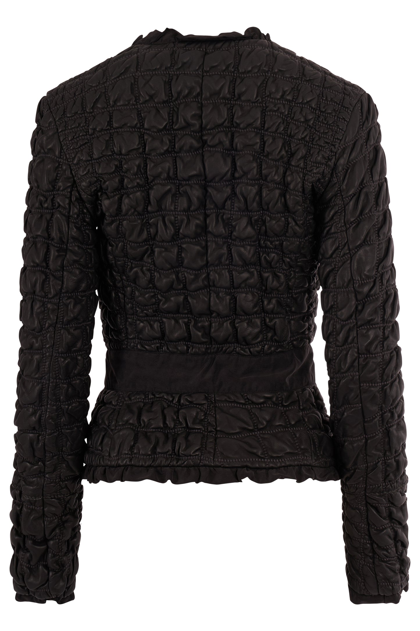 Vintage Emporio Armani F/W 2005 Black Leather Quilted Blazer