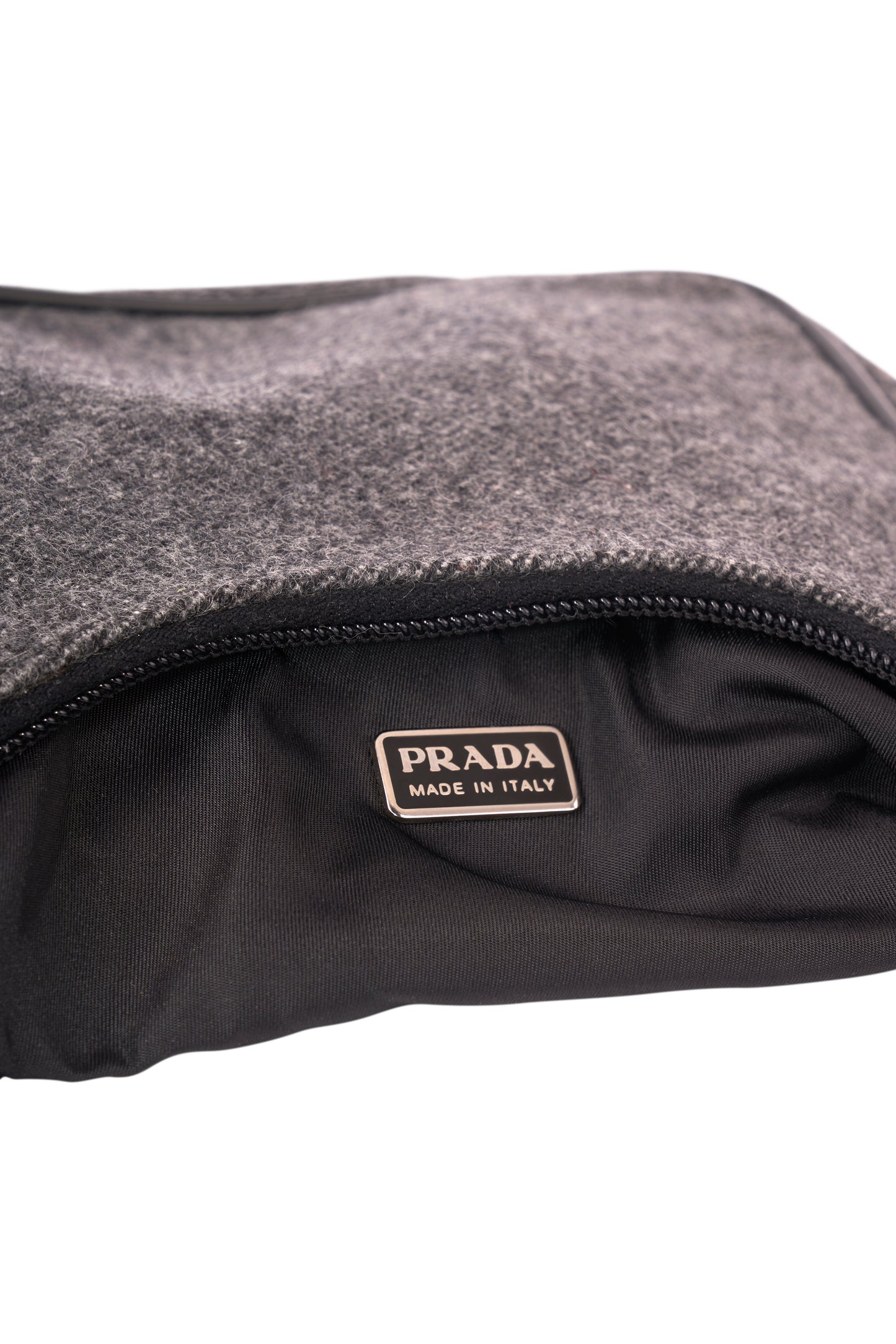 Vintage 1999 Dark Grey Wool Hobo Bag