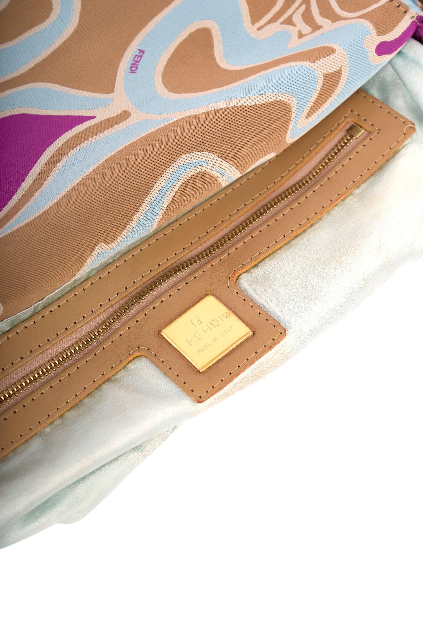 Vintage 1990's Psychedelic Satin Swirl Print Baguette Bag