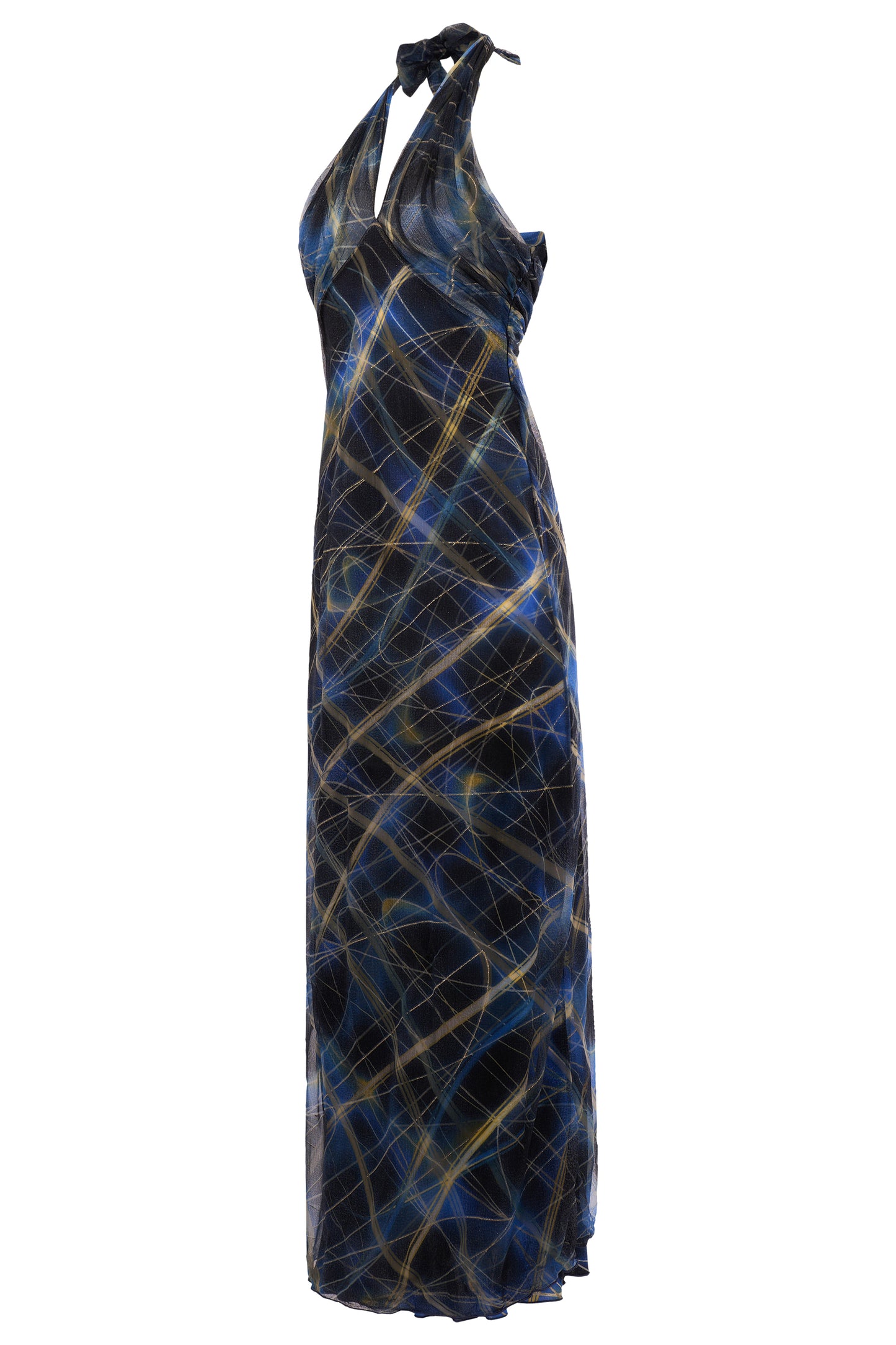 Vintage Roberto Cavalli Blue Geometrical Print Dress
