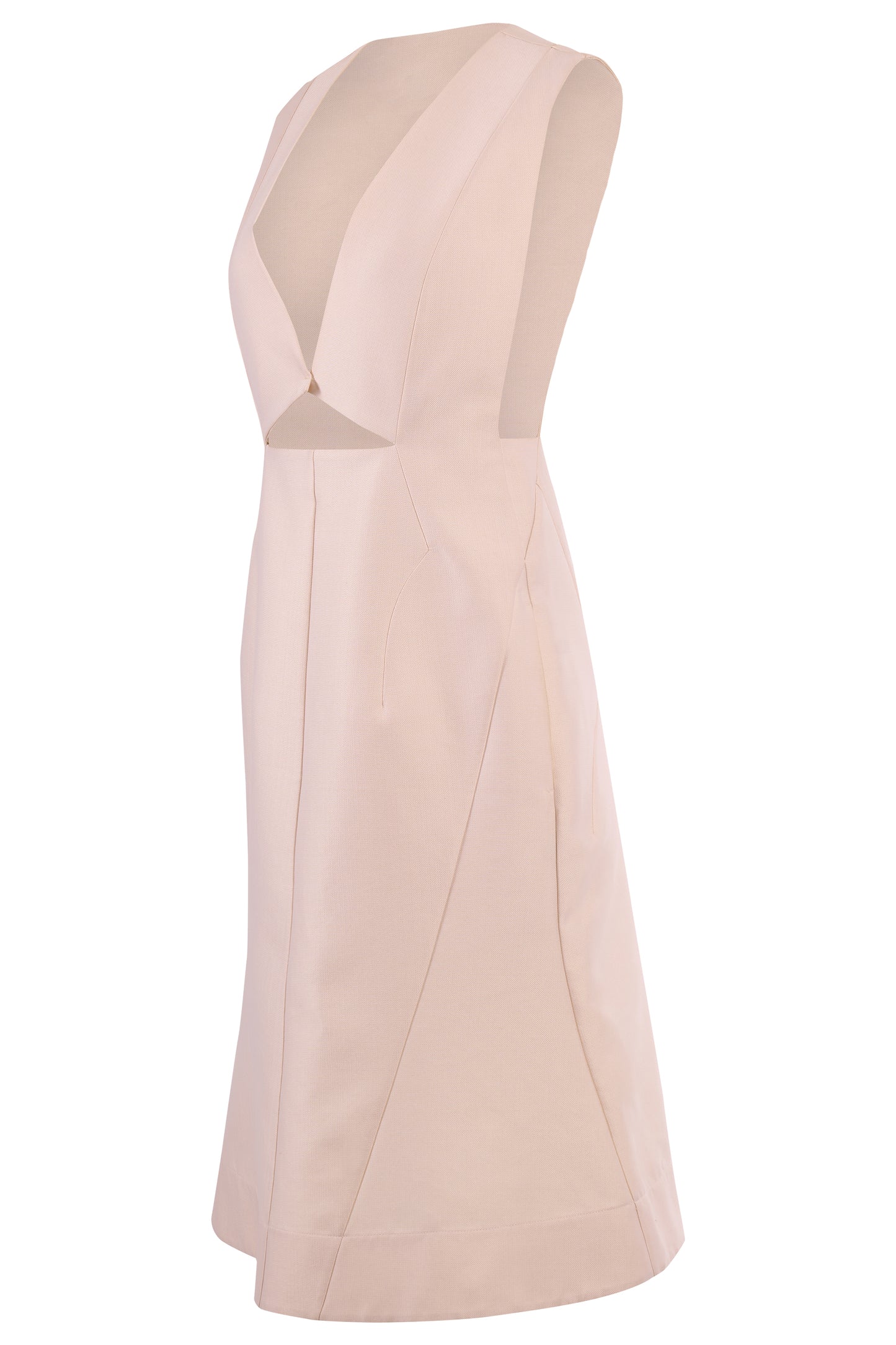 Jil Sander S/S 2014 Ivory Structured Sleeveless A Line Dress