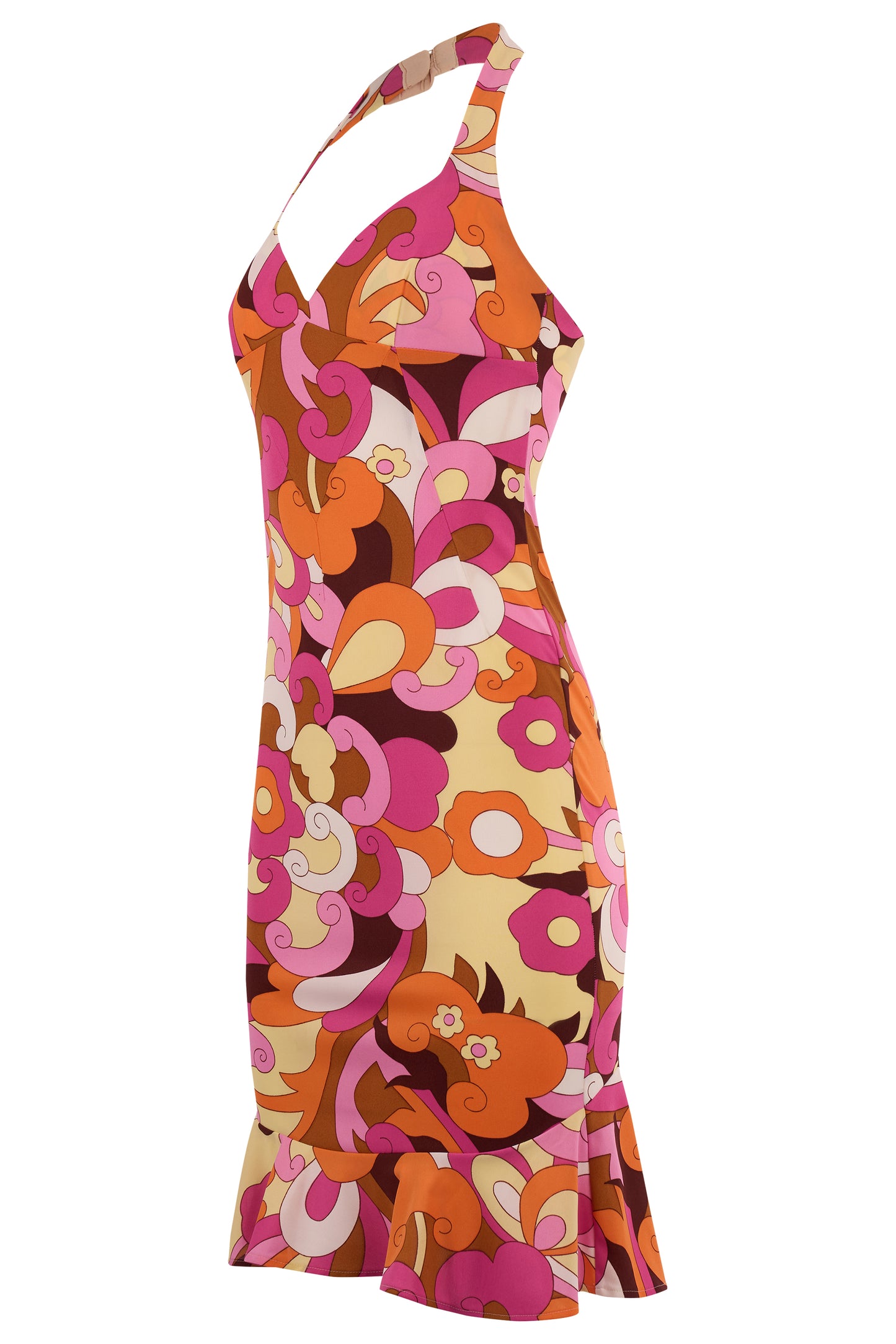 Vintage D&G 2004 Psychedelic Print Halter Dress