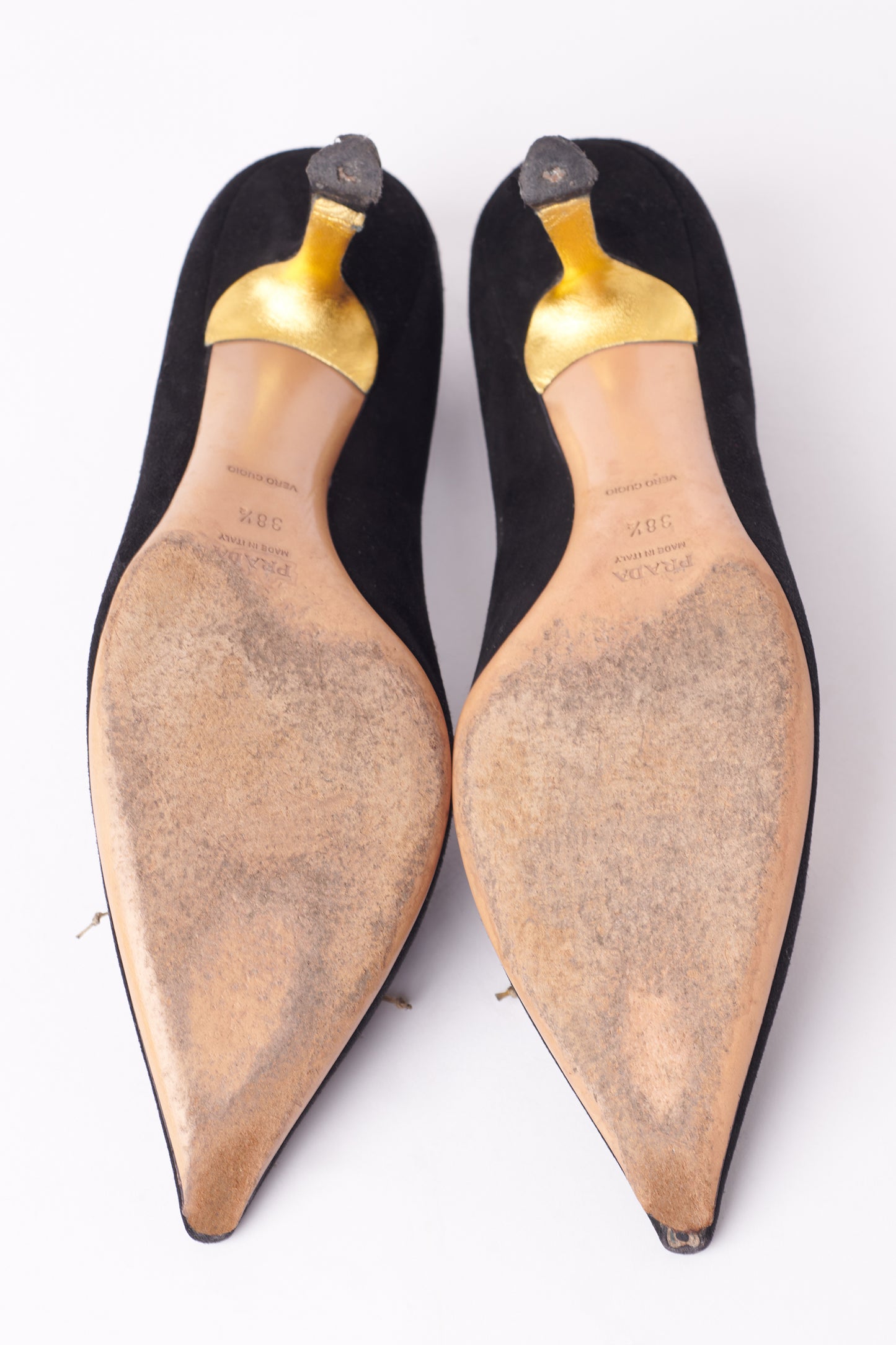 Vintage 2000's Black Suede Pumps Heels