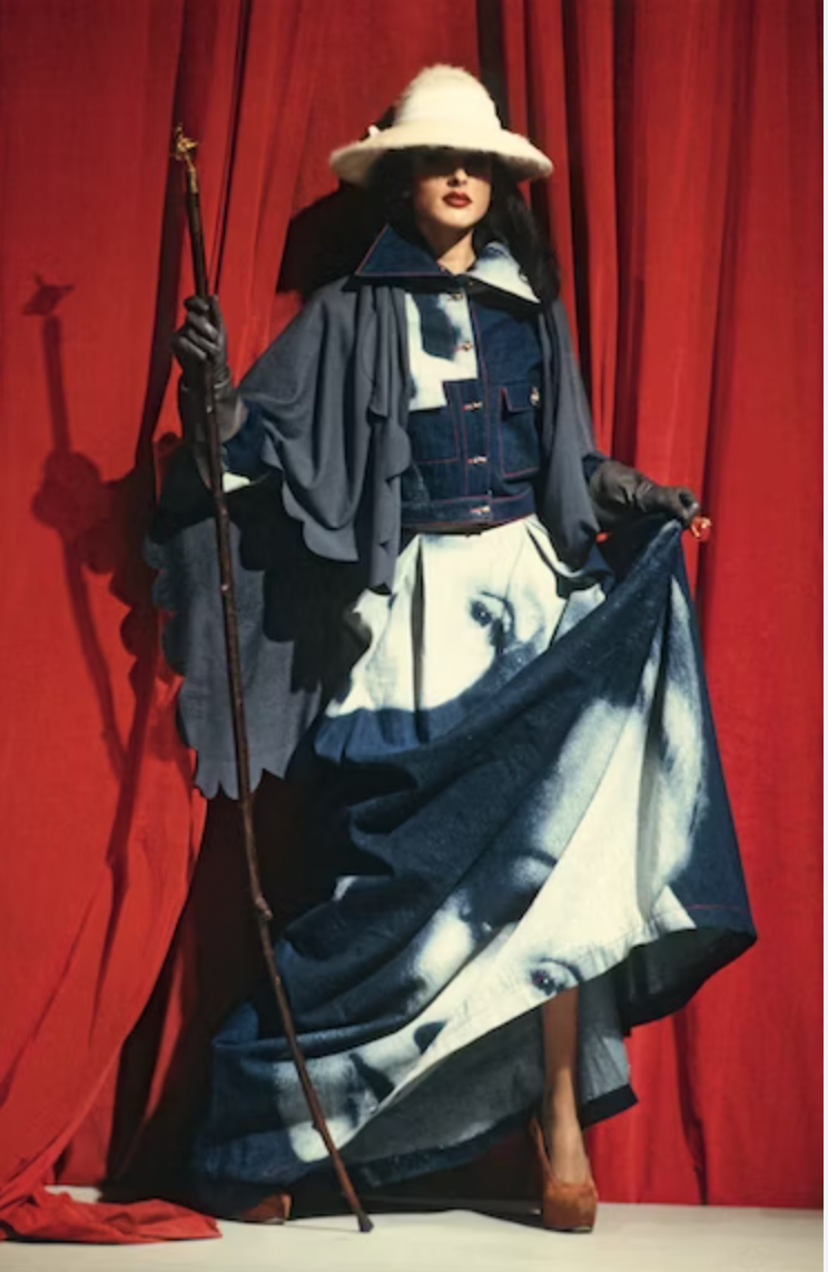 F/W 1992 Rolls Royce Denim Print Skirt