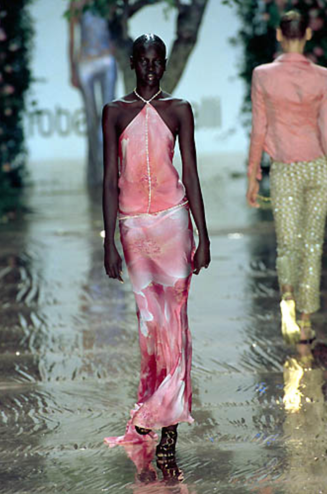 Vintage S/S 2000's Pink Floral Silk Trousers