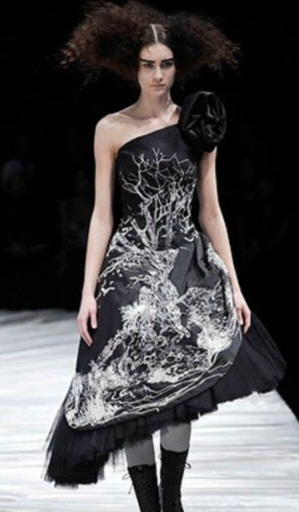 Vintage Alexander McQueen A/W 2008 Bustier Tree Print Dress