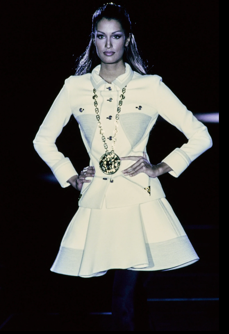 Vintage Versace F/W 1992 " Miss S&M" White Studs Shirts