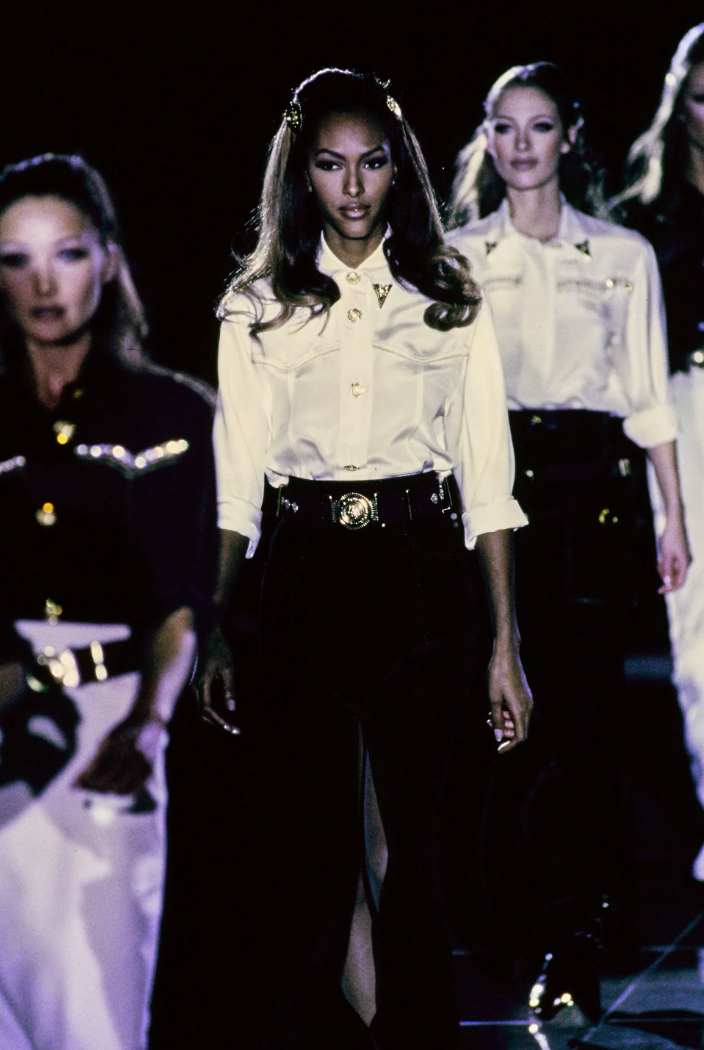 Vintage Versace F/W 1992 " Miss S&M" White Studs Shirts