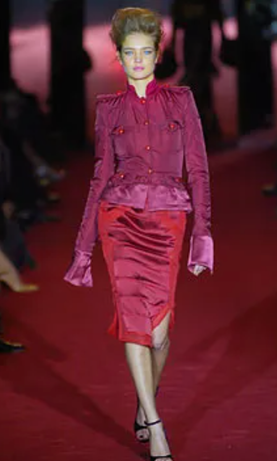 Yves Saint Laurent Tom Ford F/W 2004 Fitted Satin Red Jacket