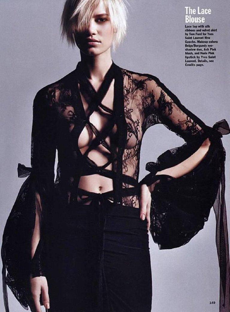 Vintage F/W 2002 Runway Lace Tie Up Blouse