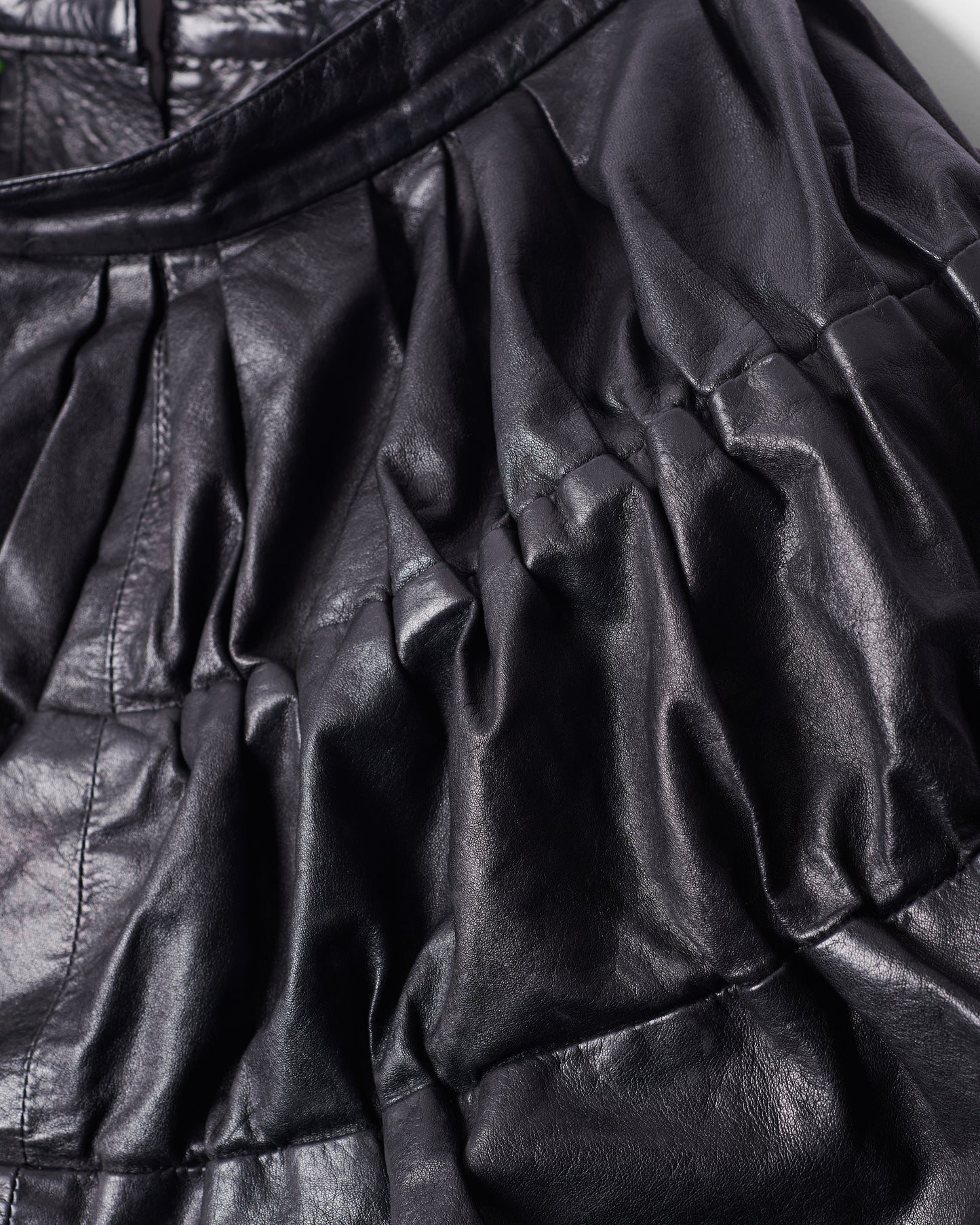 Vintage F/W 1988 Runway Black Leather Mini-Crini
