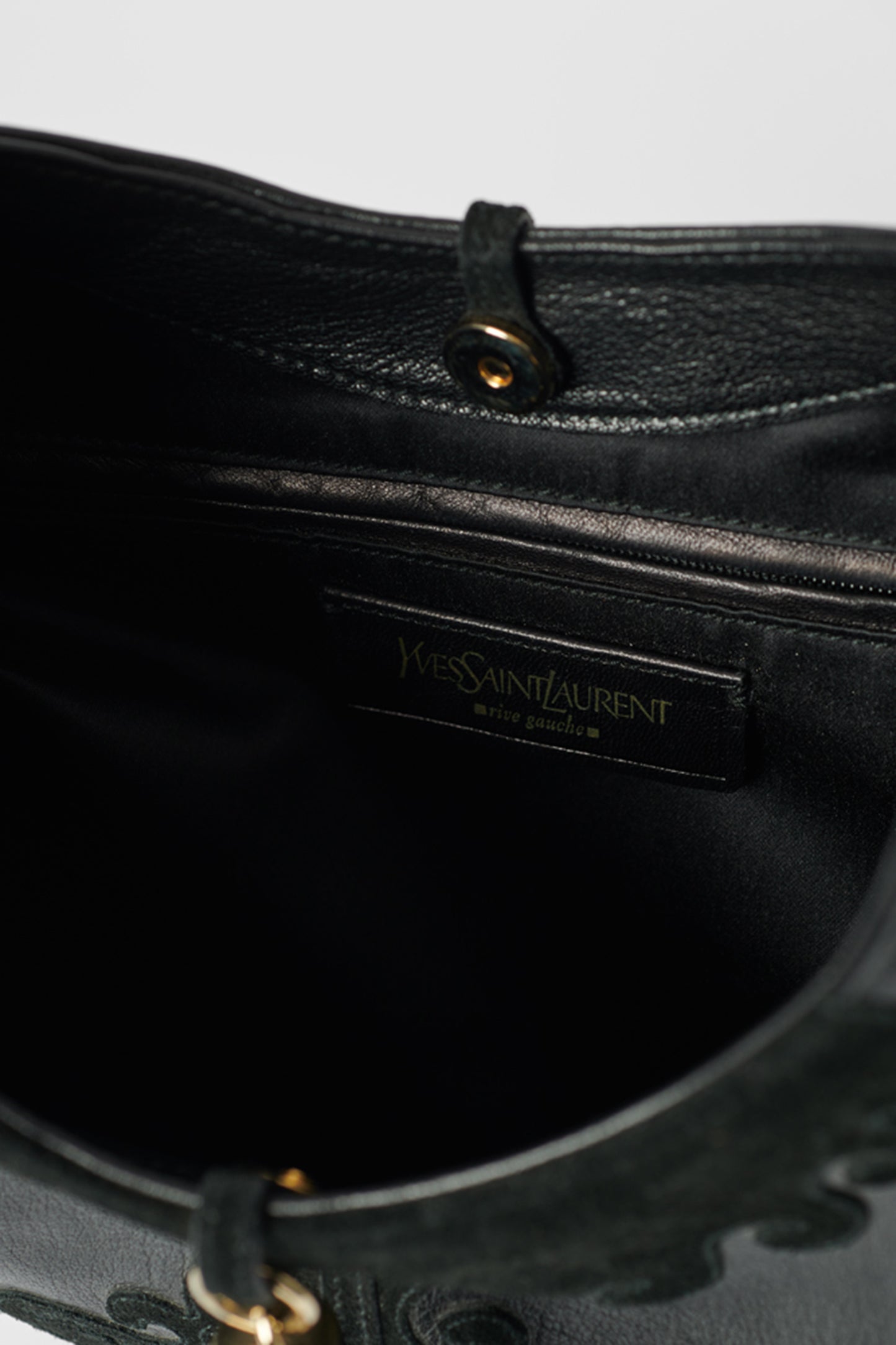 Black Leather Hobo Bag with Tassel