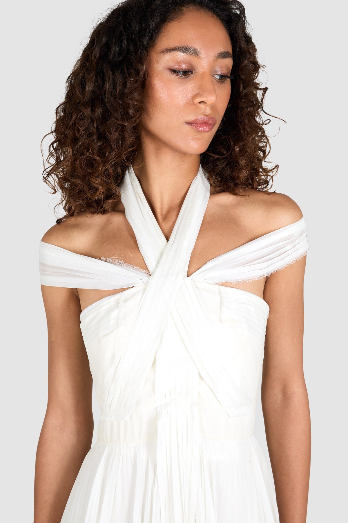 Givenchy White Pleated Dress