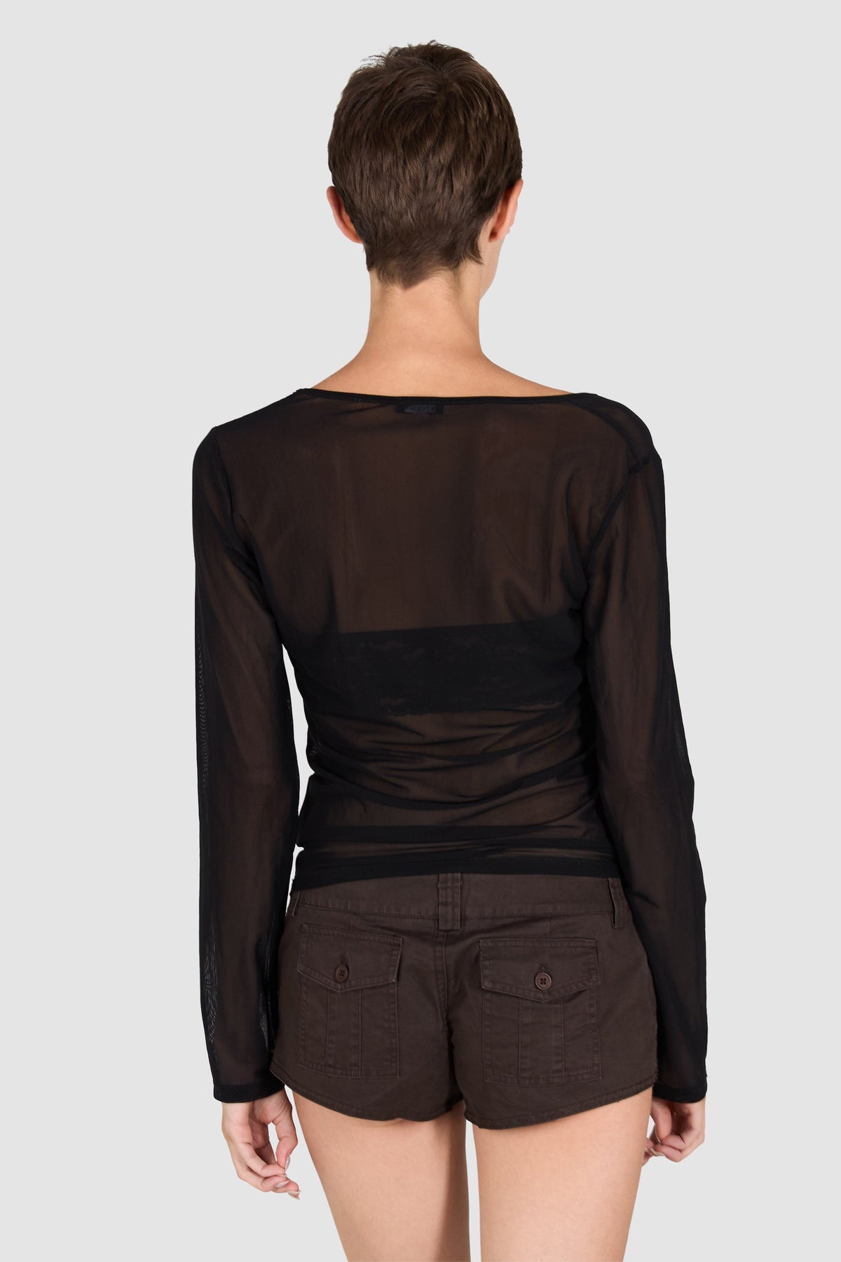 Vintage 1990's Krizia Black Sheer Top