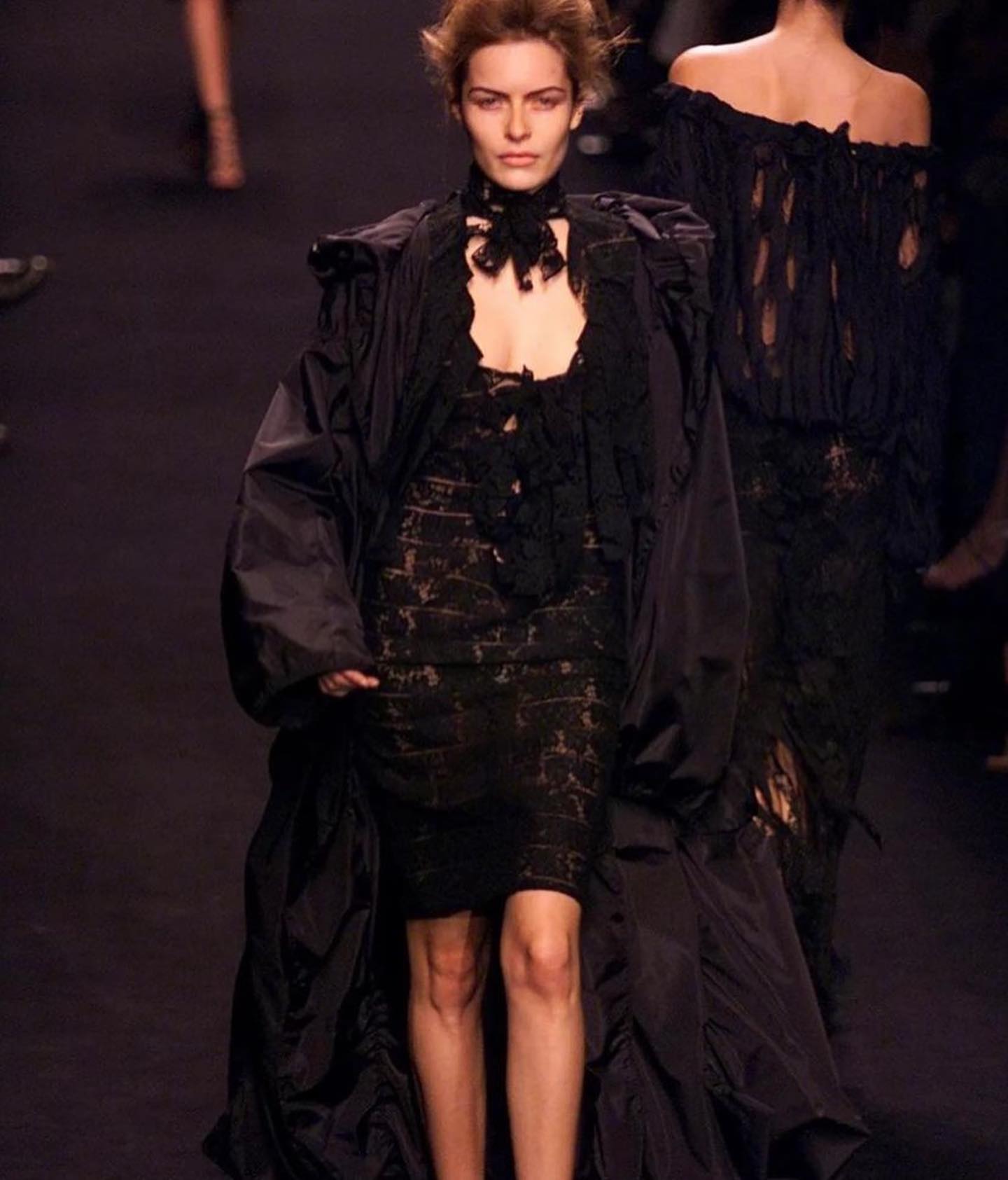 Vintage F/W 2002 Runway Sheer Lace Green Co–ord Set