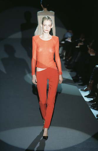 Vintage Gucci By Tom Ford A/W 1997 Red Wool Asymmetric Legging
