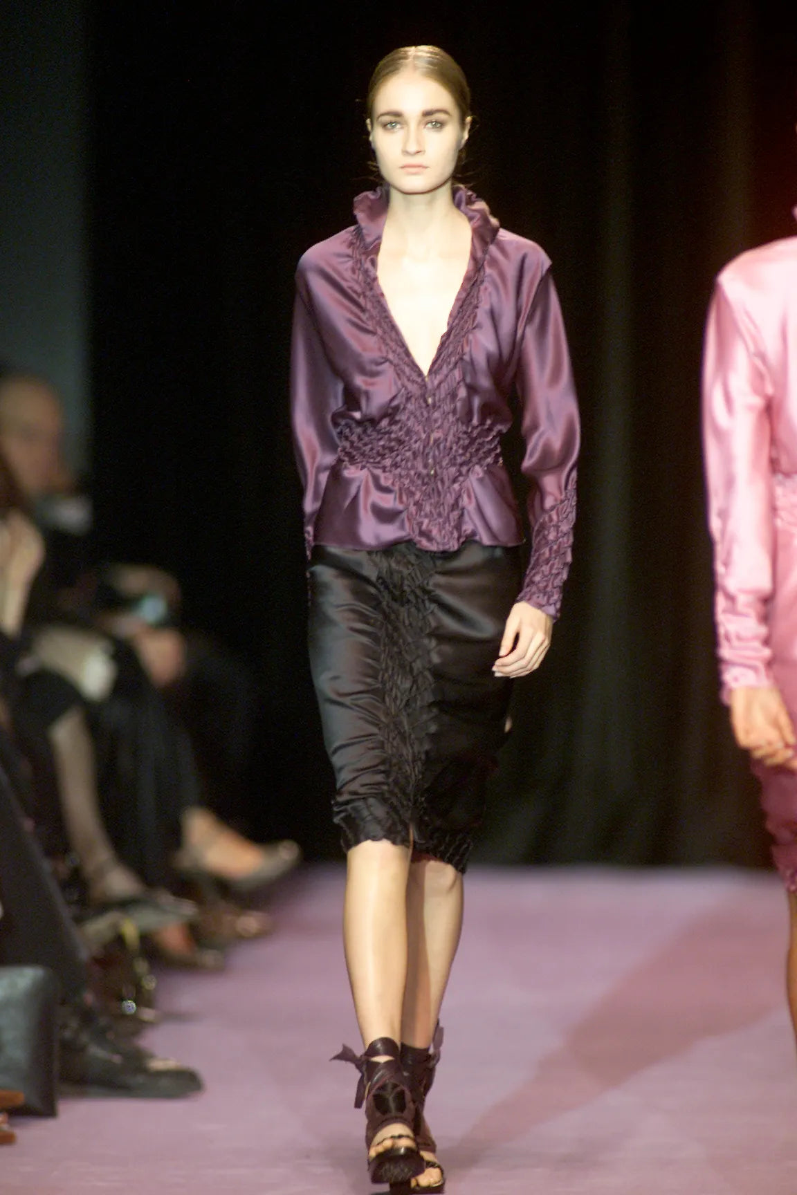 Vintage F/W 2001 Ruched Black Shirt