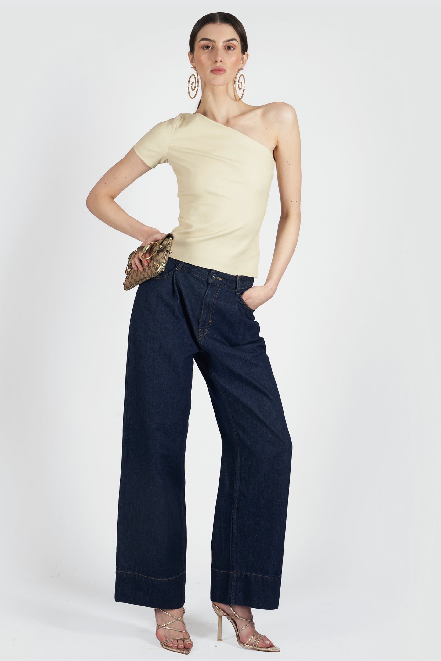 Vintage 1996 Leather One Shoulder Top