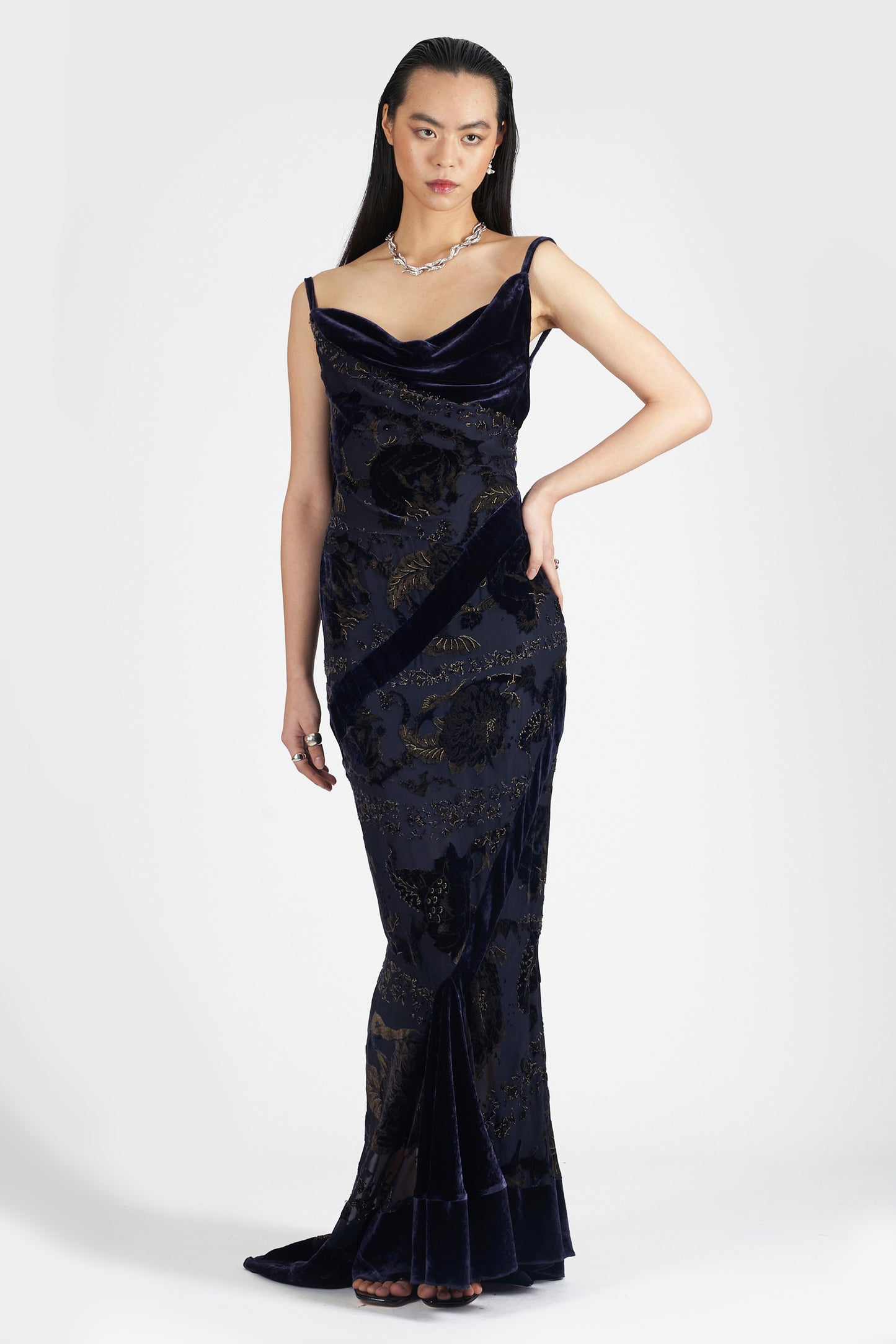 F/W 2006 Velvet Backless Maxi Dress