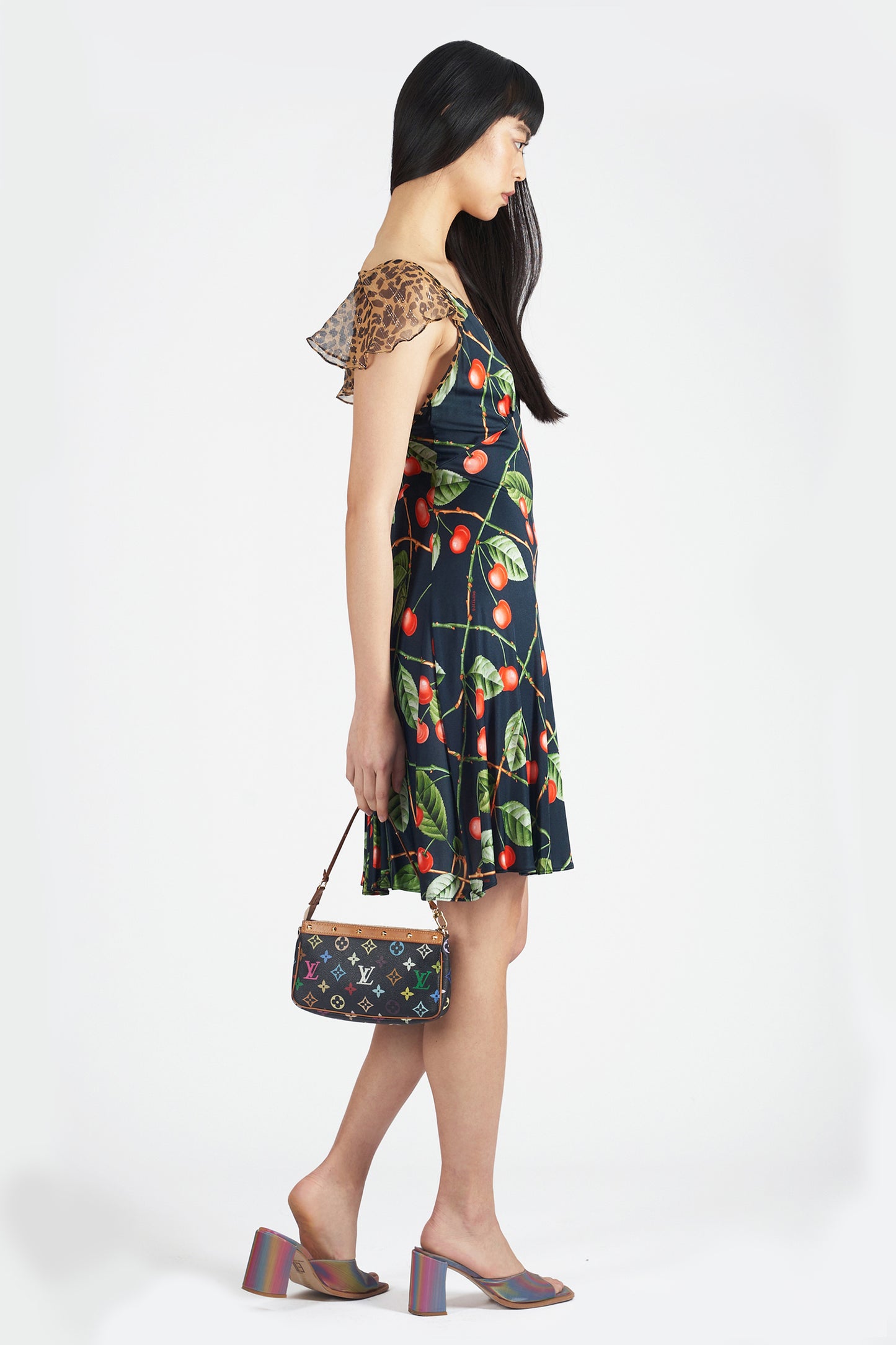 Vintage F/W 2003 Cherry and Leopard Print Dress