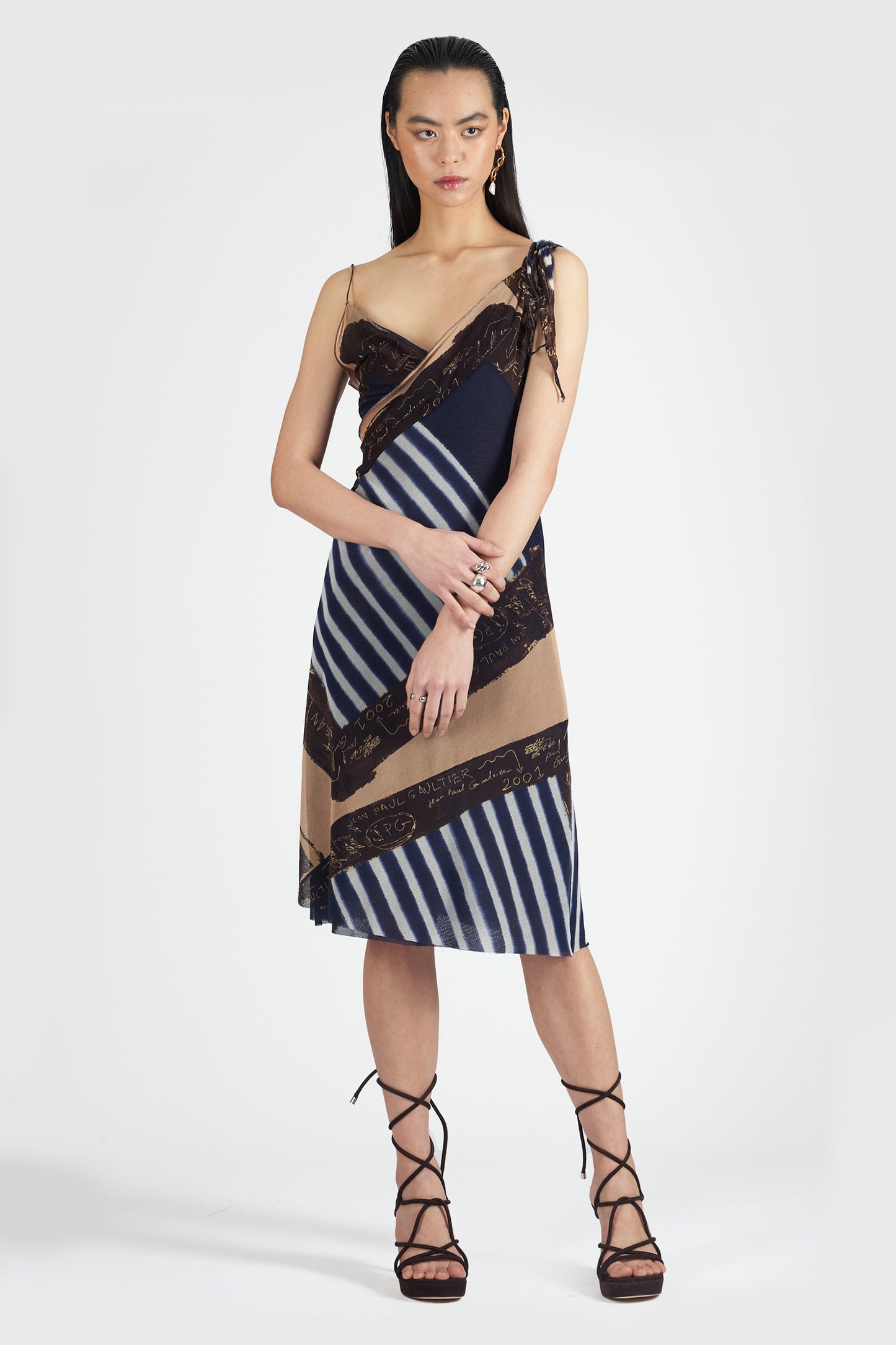 Vintage S/S 2001 Striped Mesh Dress