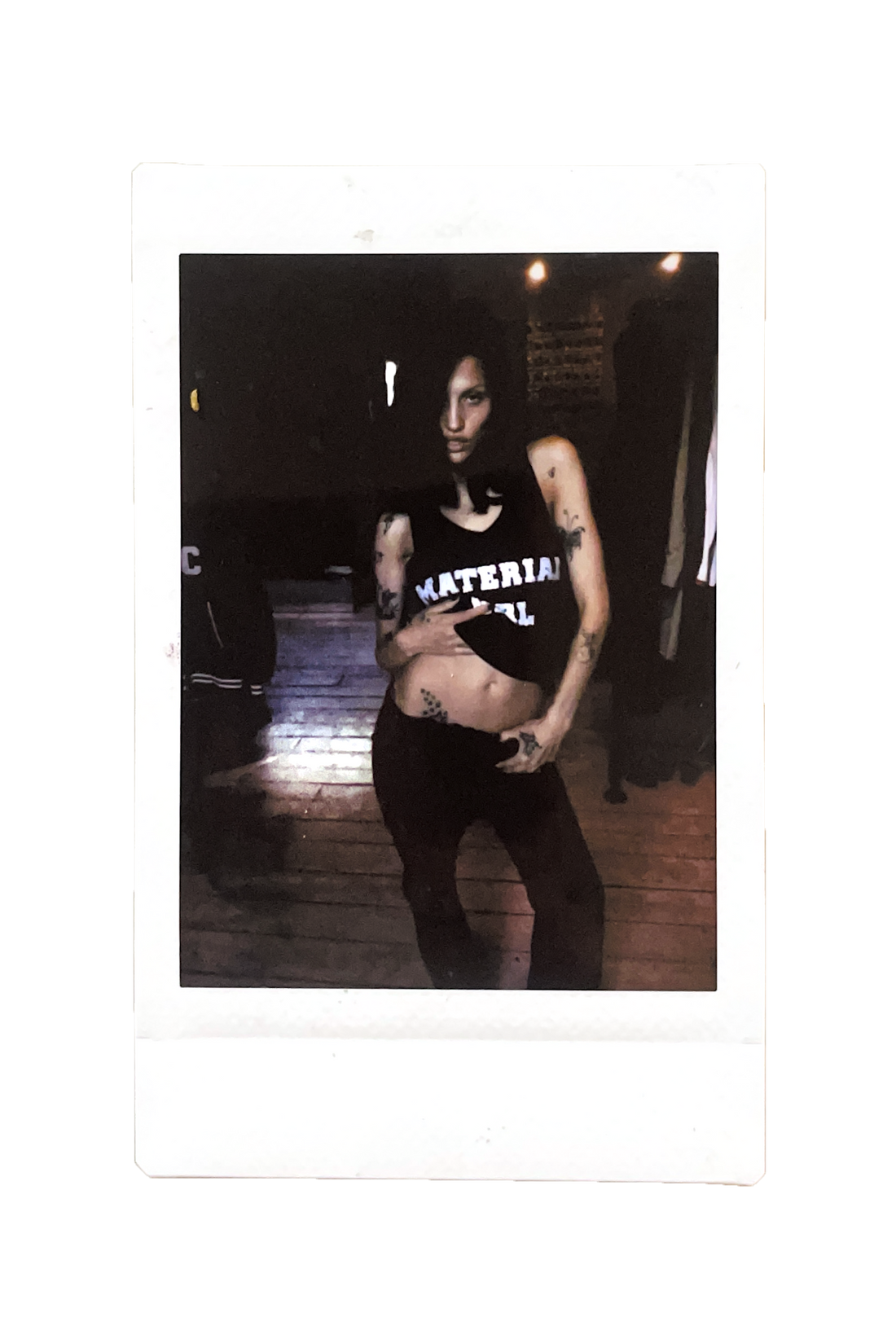 Gabriette in "material girl" tank top