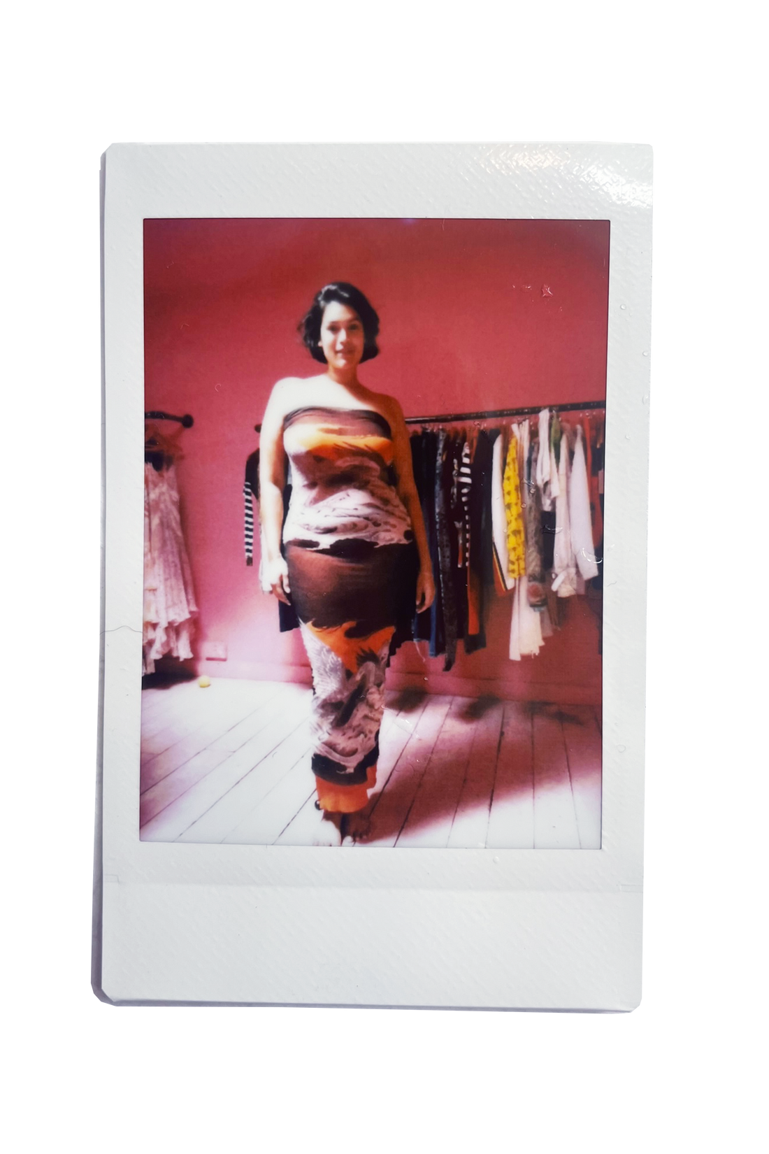 1990's Eagle Print Mesh Dress