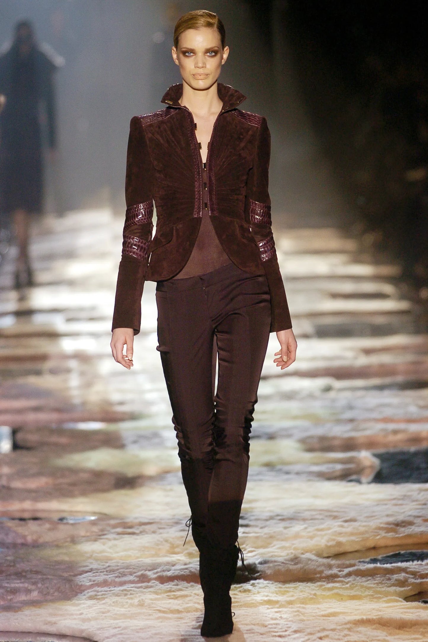 Vintage Gucci A/W 2004 Tom Ford Black Ruched Silk Trousers