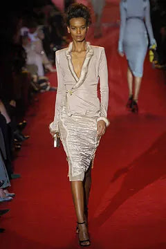 Vintage Yves Saint-Laurent Rive Gauche A/W 2004 Mink Trim Co ord Set