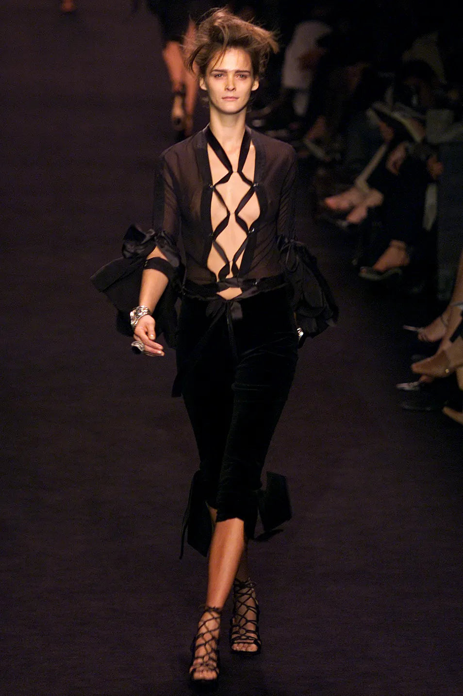 Vintage YSL F/W 2002  Blouse and Velvet Capri Look