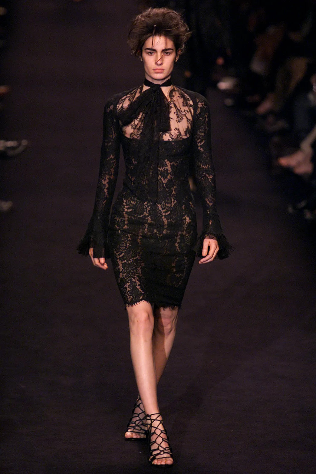 Vintage F/W 2002 Rare Runway Black Lace Dress Vintage F/W 2002 Rare Runway Black Lace Dress