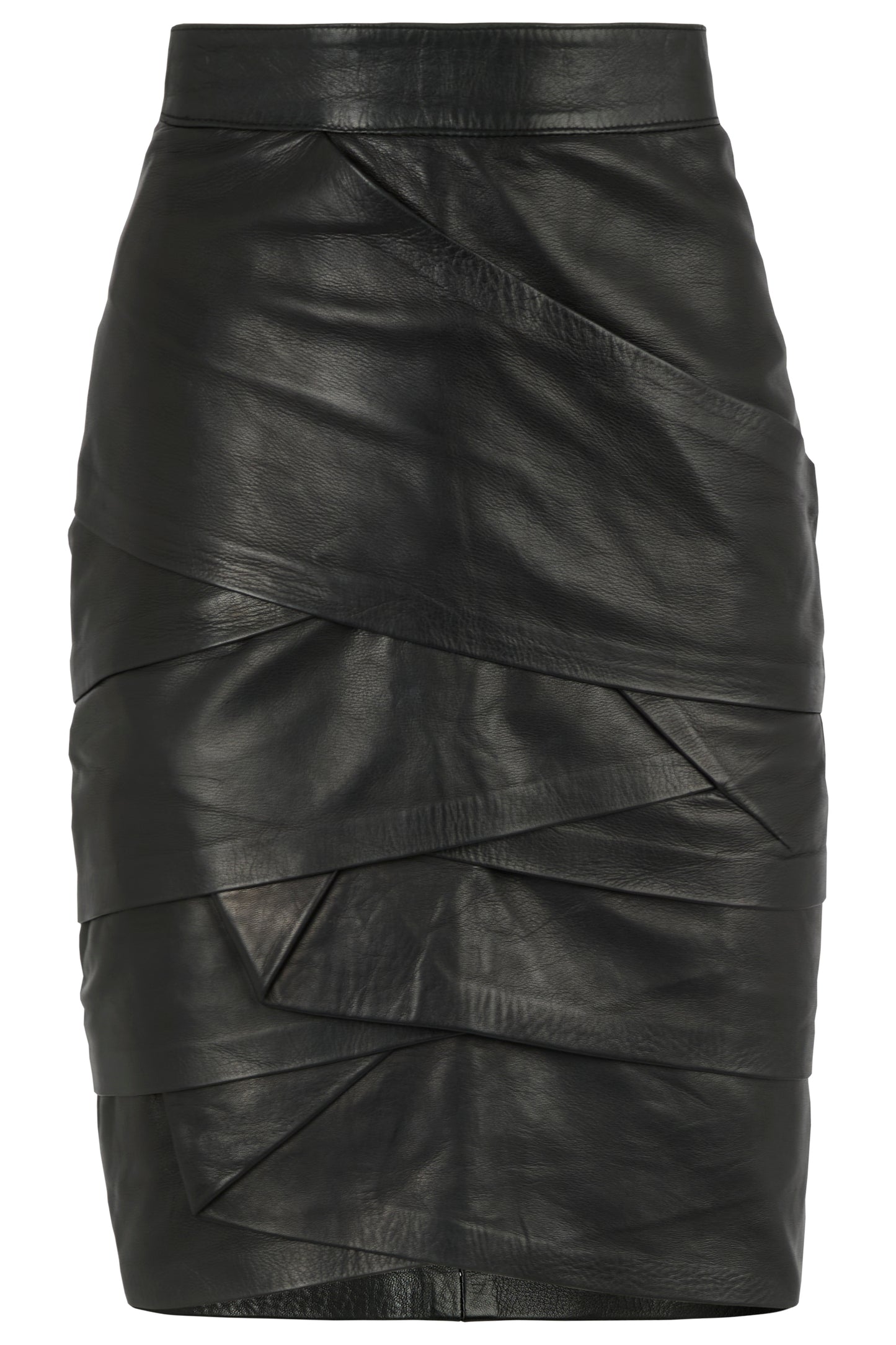 Vintage Gianni Versace Late 1980/90's Leather Layered Pencil Skirt