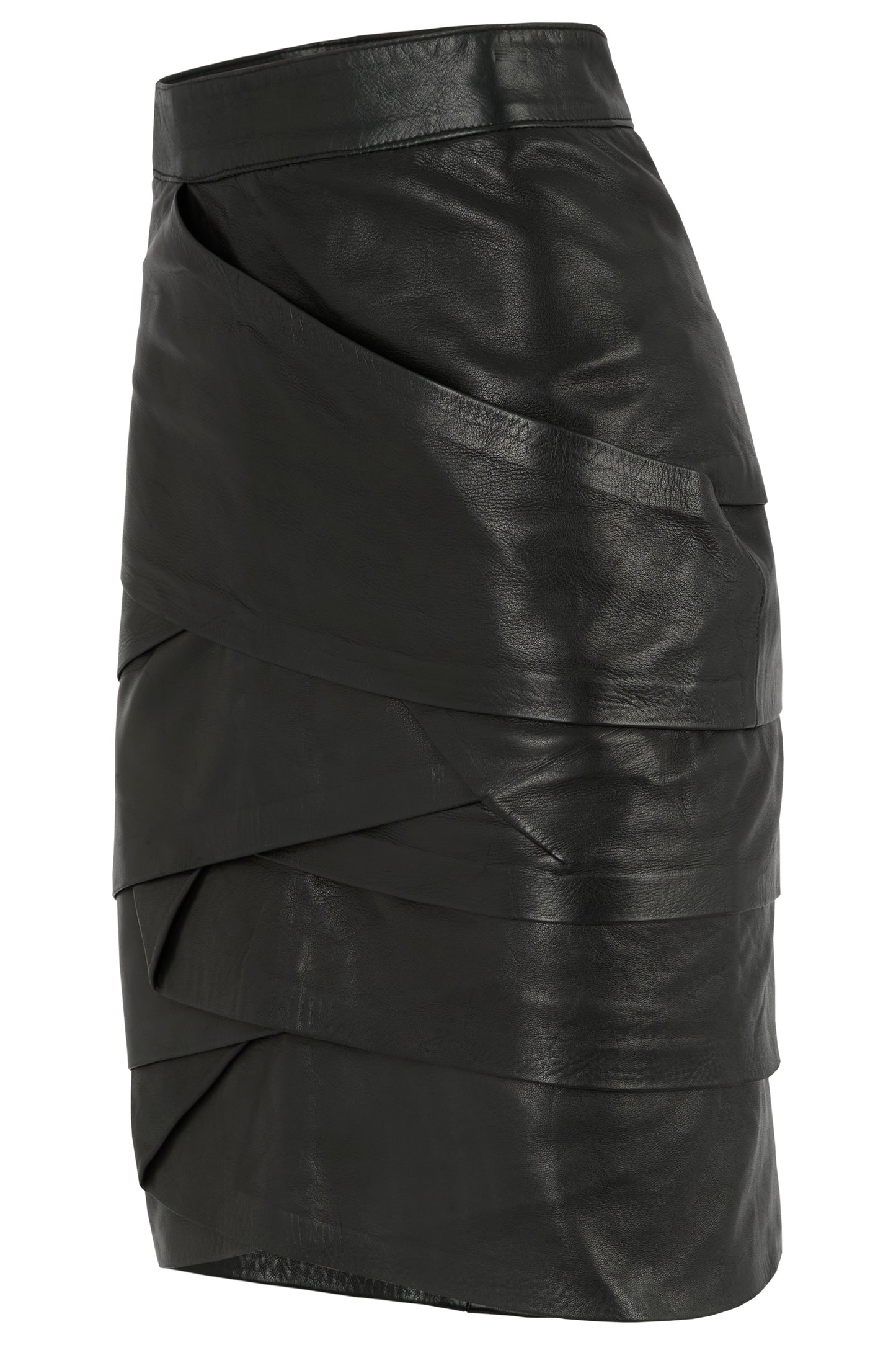 Vintage Gianni Versace Late 1980/90's Leather Layered Pencil Skirt