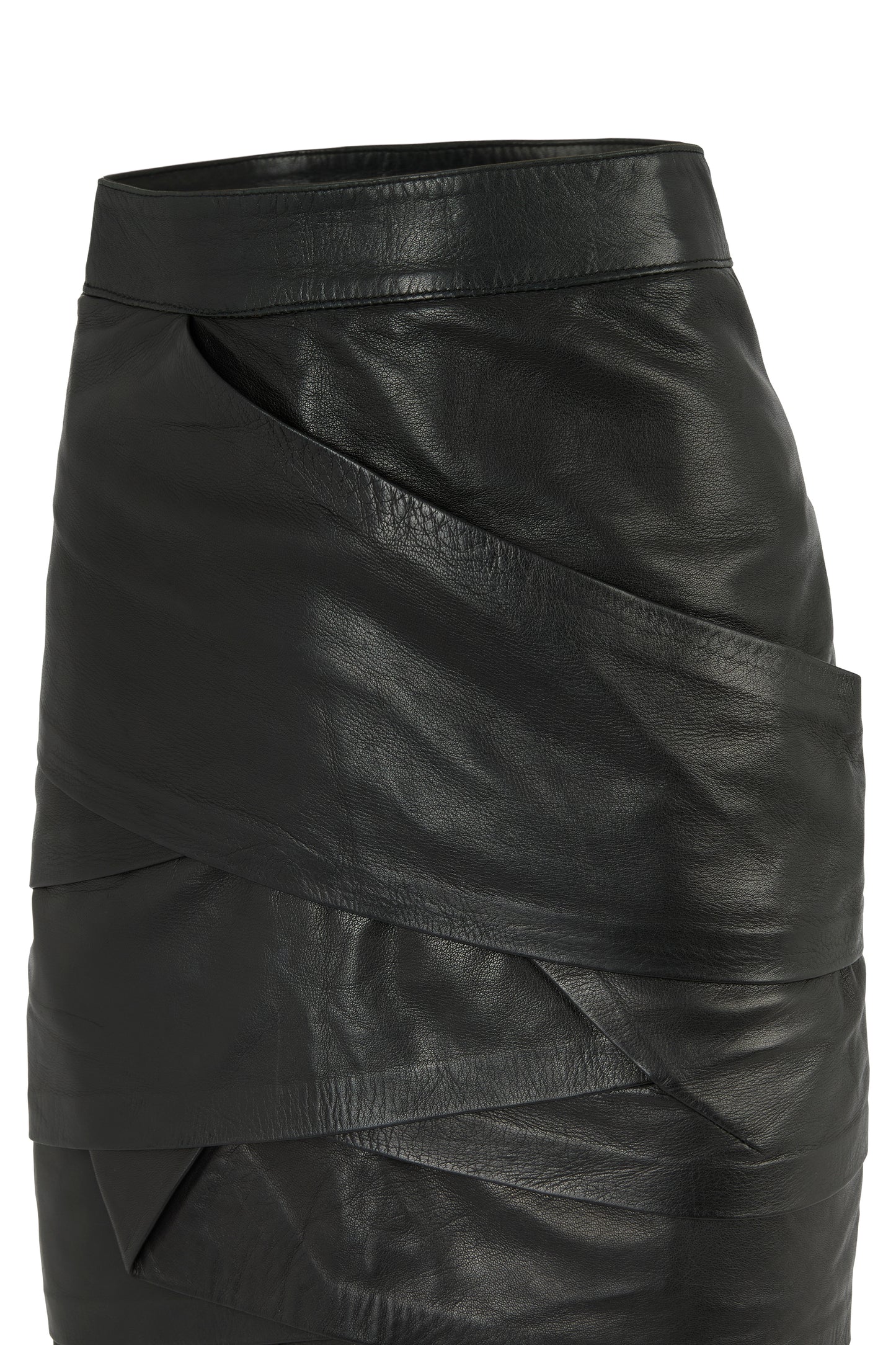 Vintage Gianni Versace Late 1980/90's Leather Layered Pencil Skirt