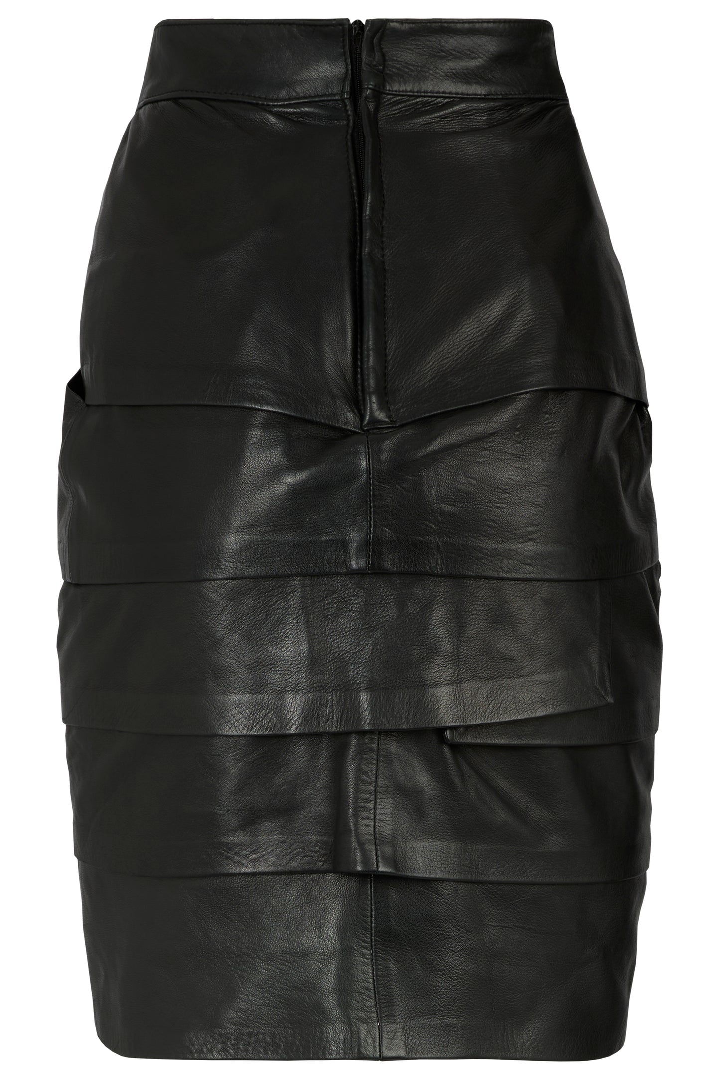 Vintage Gianni Versace Late 1980/90's Leather Layered Pencil Skirt