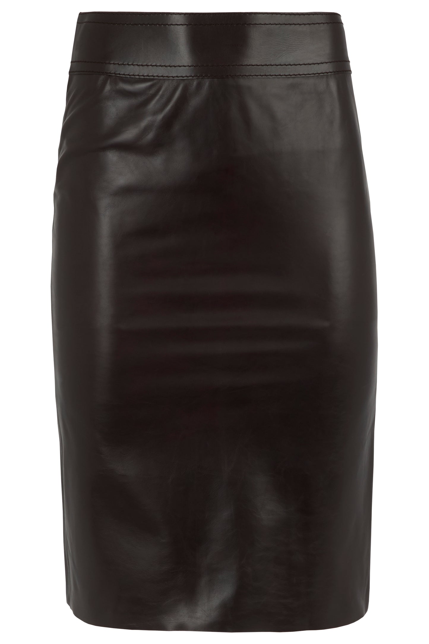 Vintage Gucci Tom Ford 2002 Brown Leather Skirt