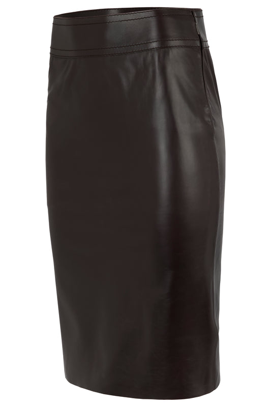 Vintage Gucci Tom Ford 2002 Brown Leather Skirt
